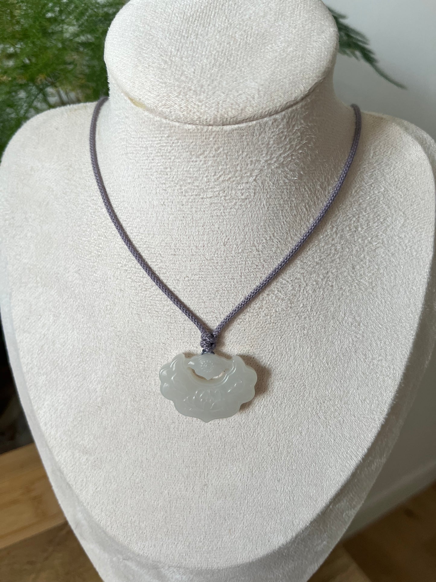 Custom Order: White Hetian Jade Ruyi Lock