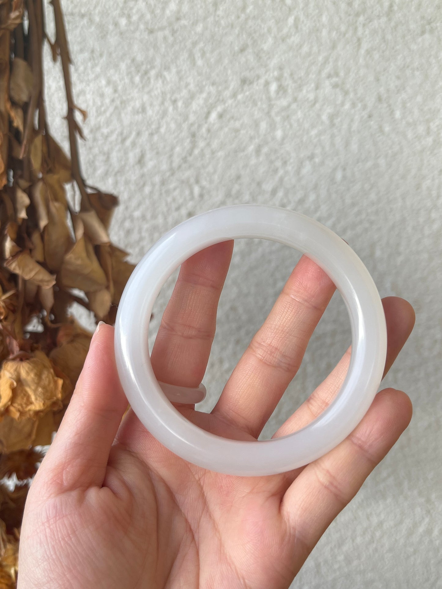 White Hetian Jade Bangle 58mm