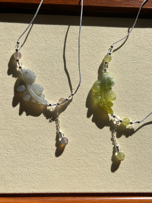 Xiu Jade Rose Necklace | 岫玉玫瑰锁骨项链