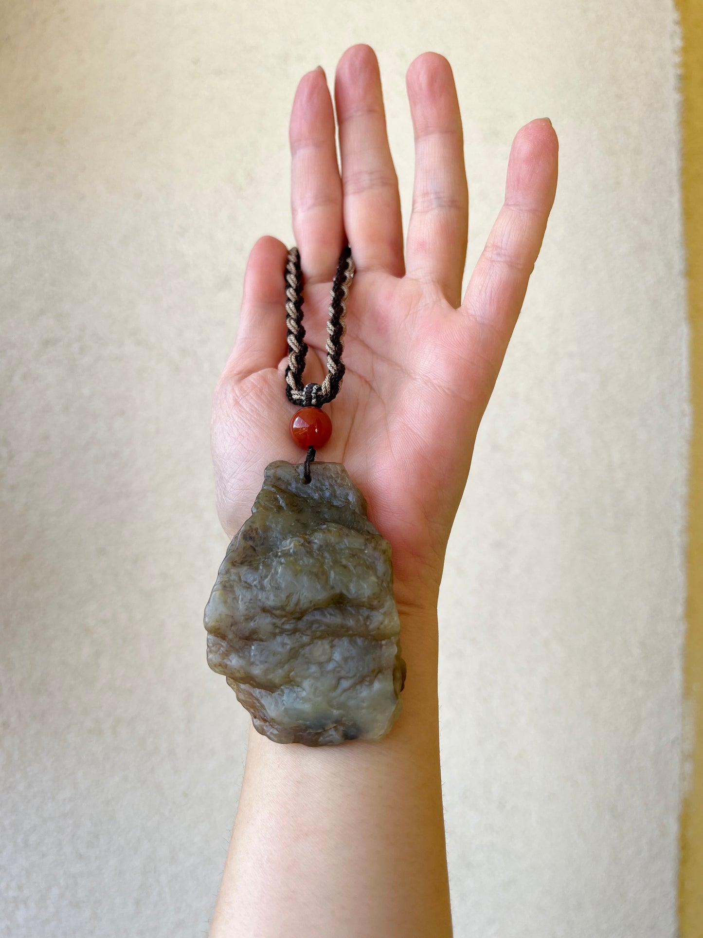 Hand Carved Hetian Jade Pebble Longmen Grottoes,手雕和田籽料石窟