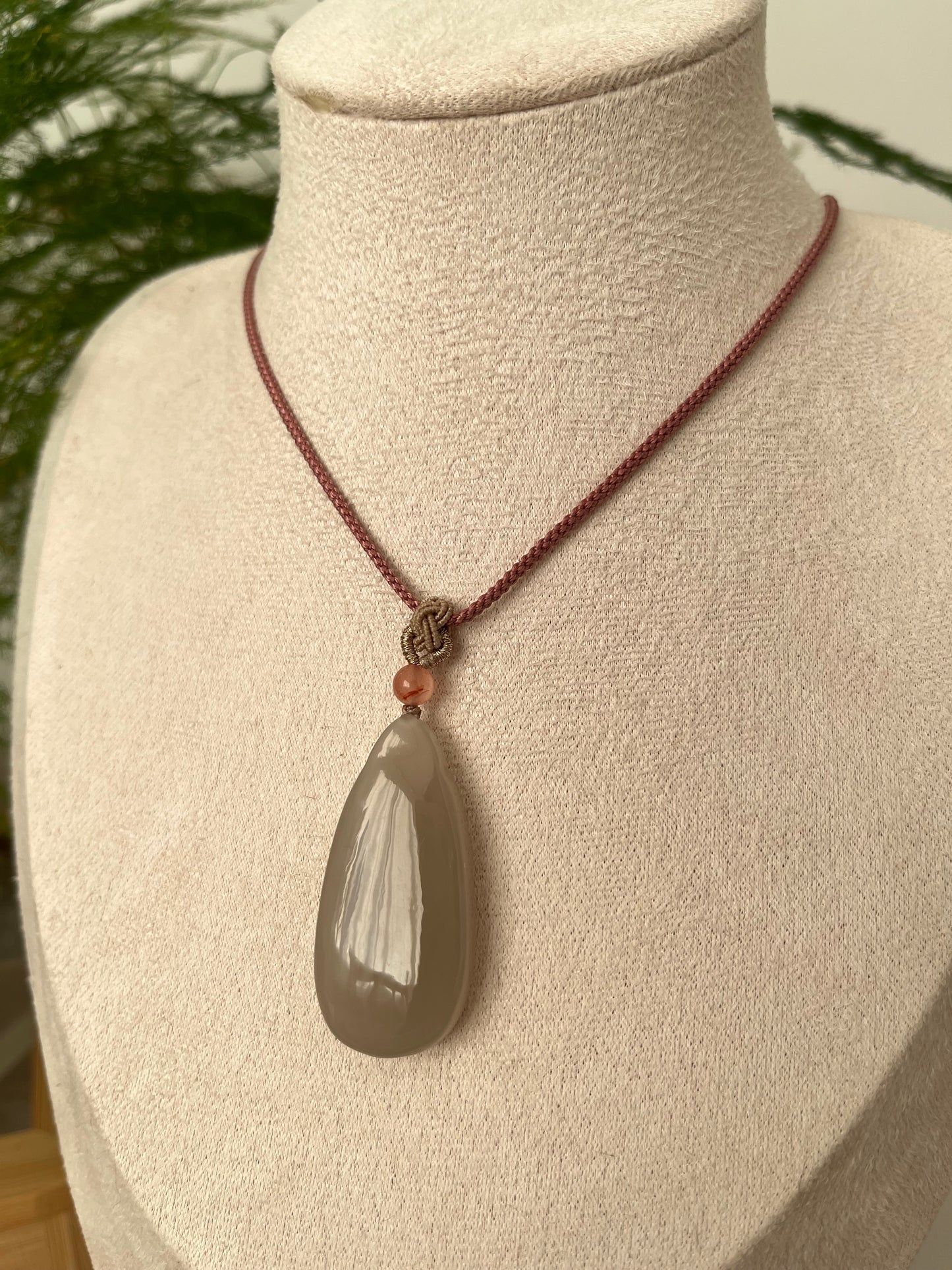 Pink Hetian Jade Flat Pendant | 和田粉无事牌