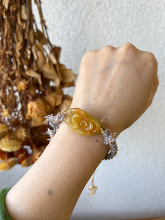 Handmade Bracelets with Hand Carved Xiu Jade Pendants