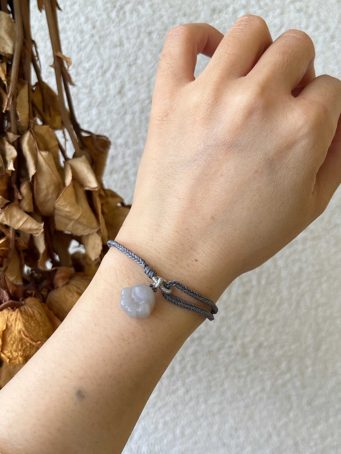 Handmade Bracelet with a Hetian Jade Cat Paw