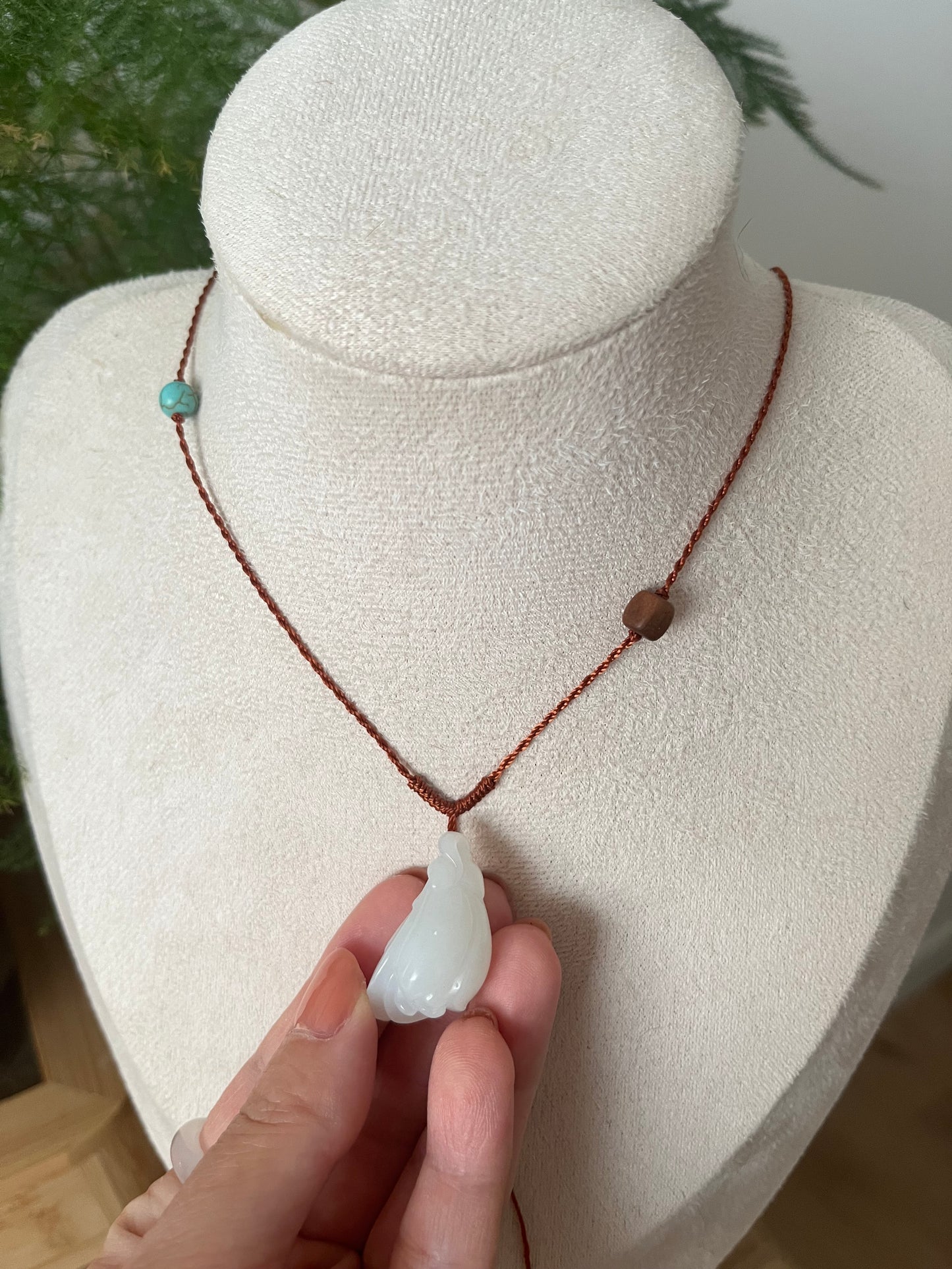 Mutton Fat Magnolia Pendant