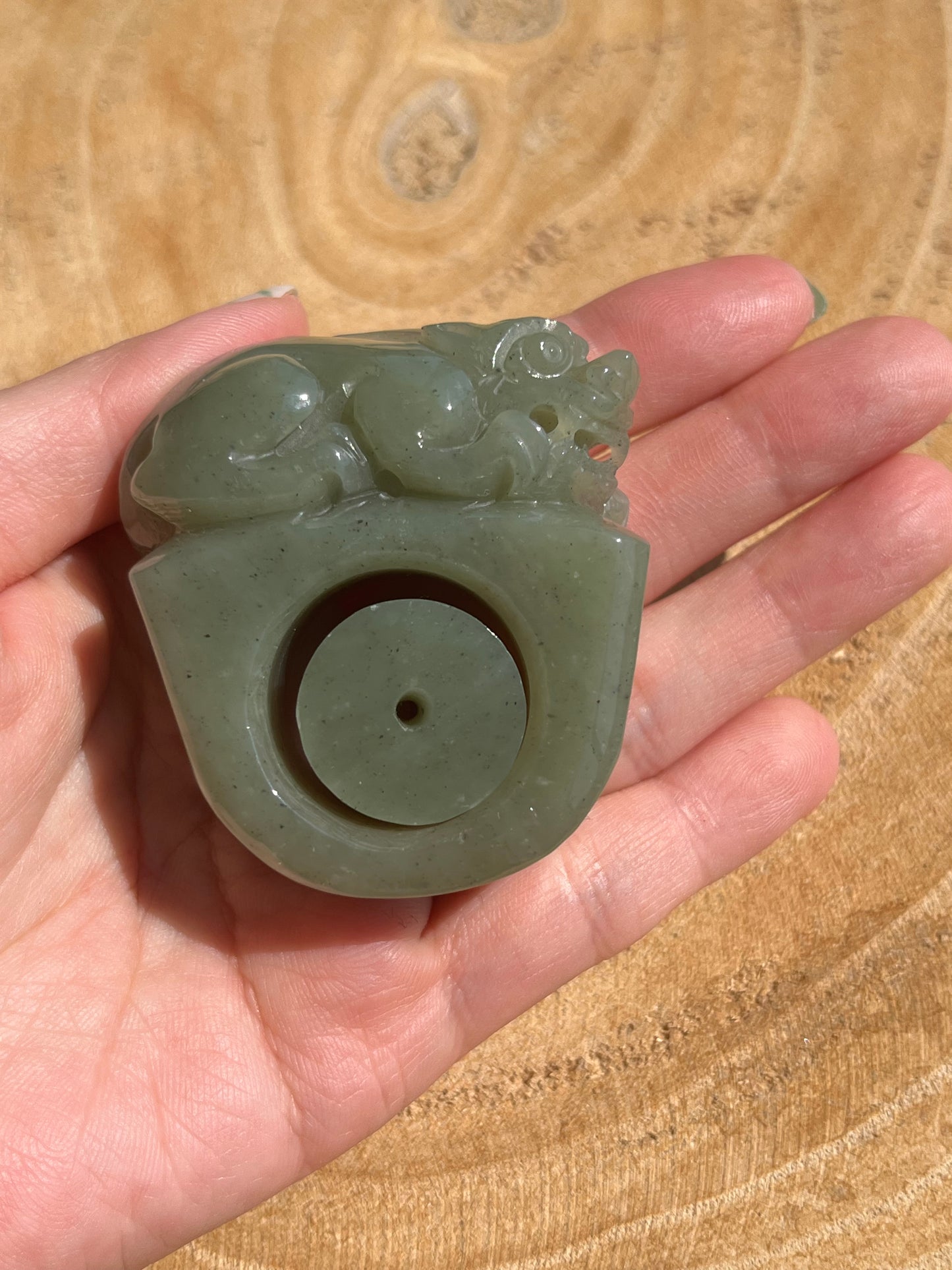 Hand Carved Hetian Jade Pixiu Thumb Ring