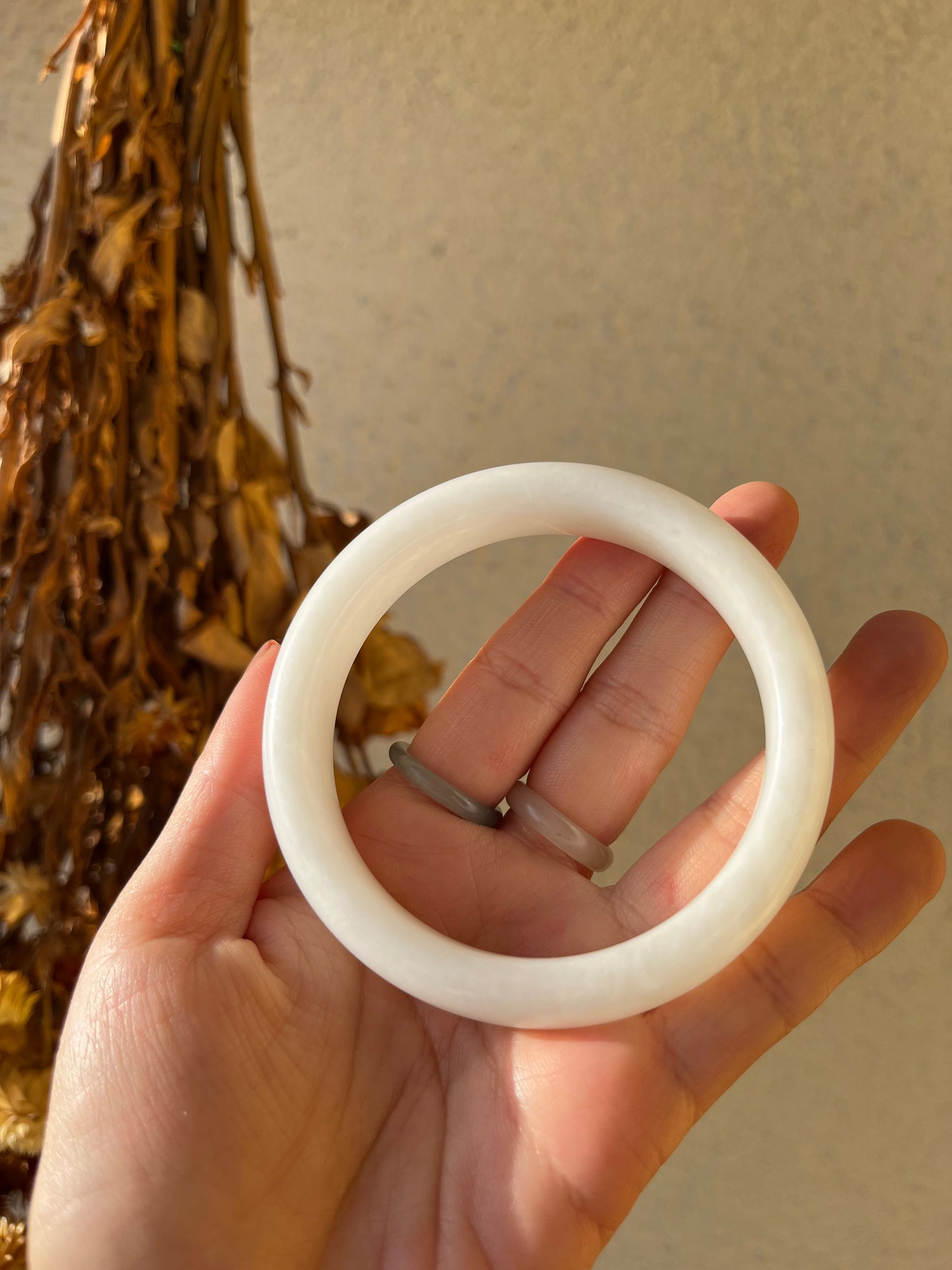 White Hetian Jade Bangle 61mm | 和田白玉镯