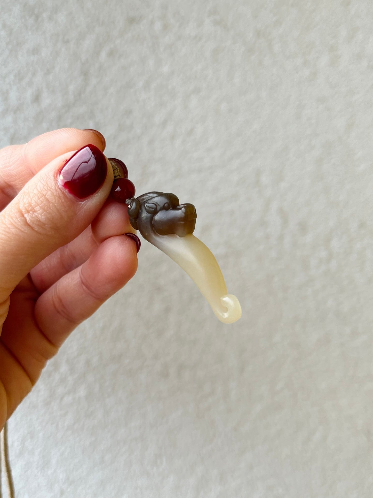 Hand Carved Brown Hetian Jade Chinese Dragon Pendant, 手雕和田糖玉小龙