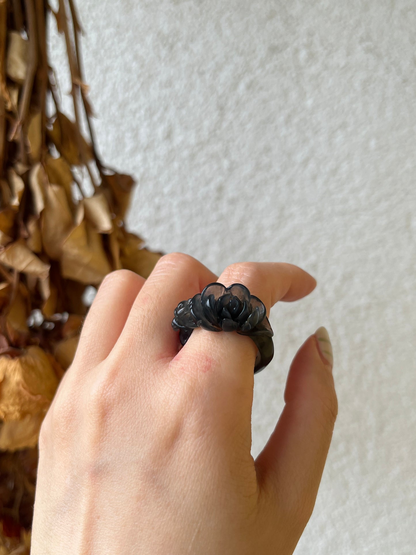 Hand Carved Xiu Jade Rings