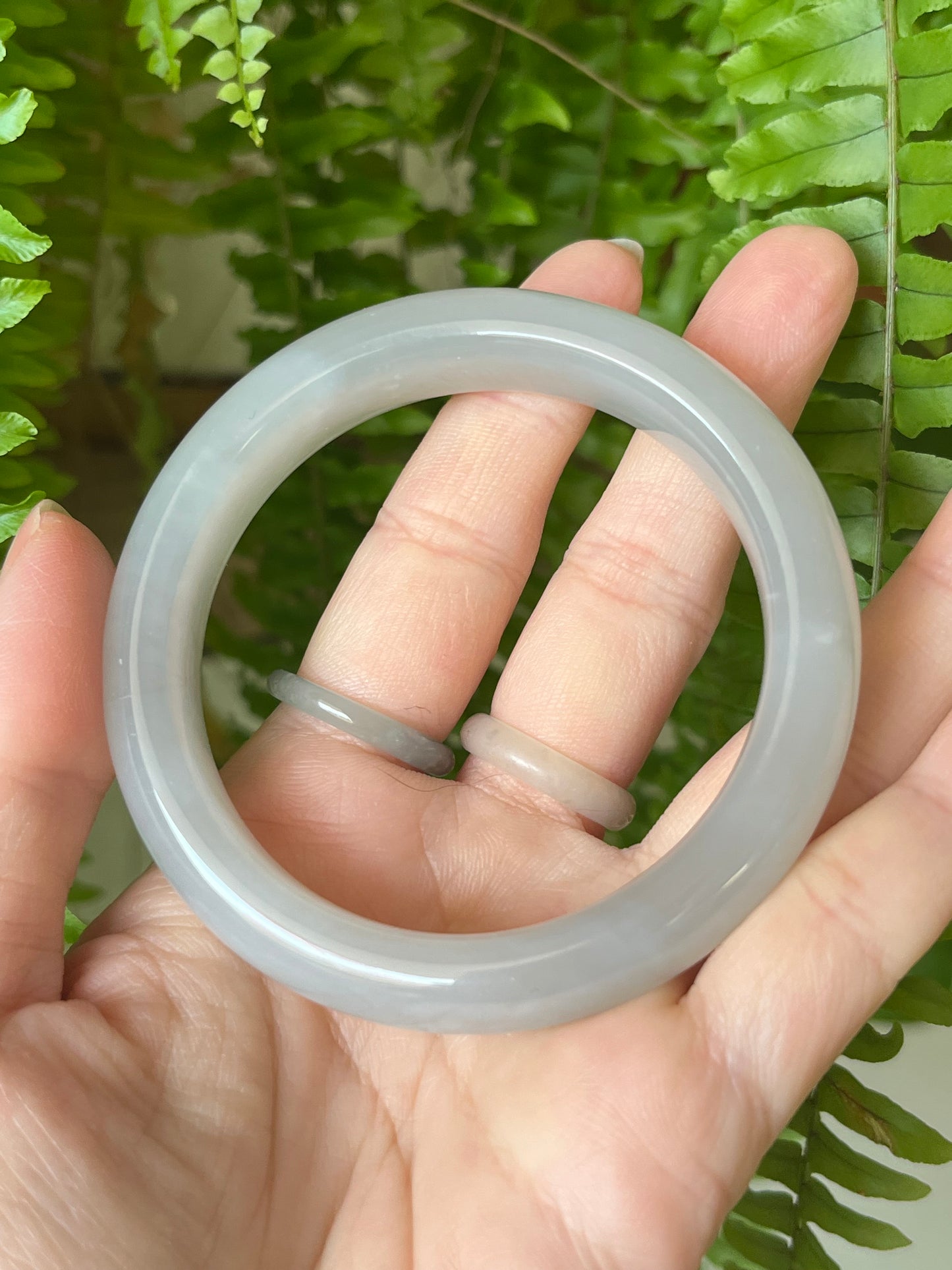 Light Purple Hetian Jade Bangle 53mm  | 和田浅烟紫手镯