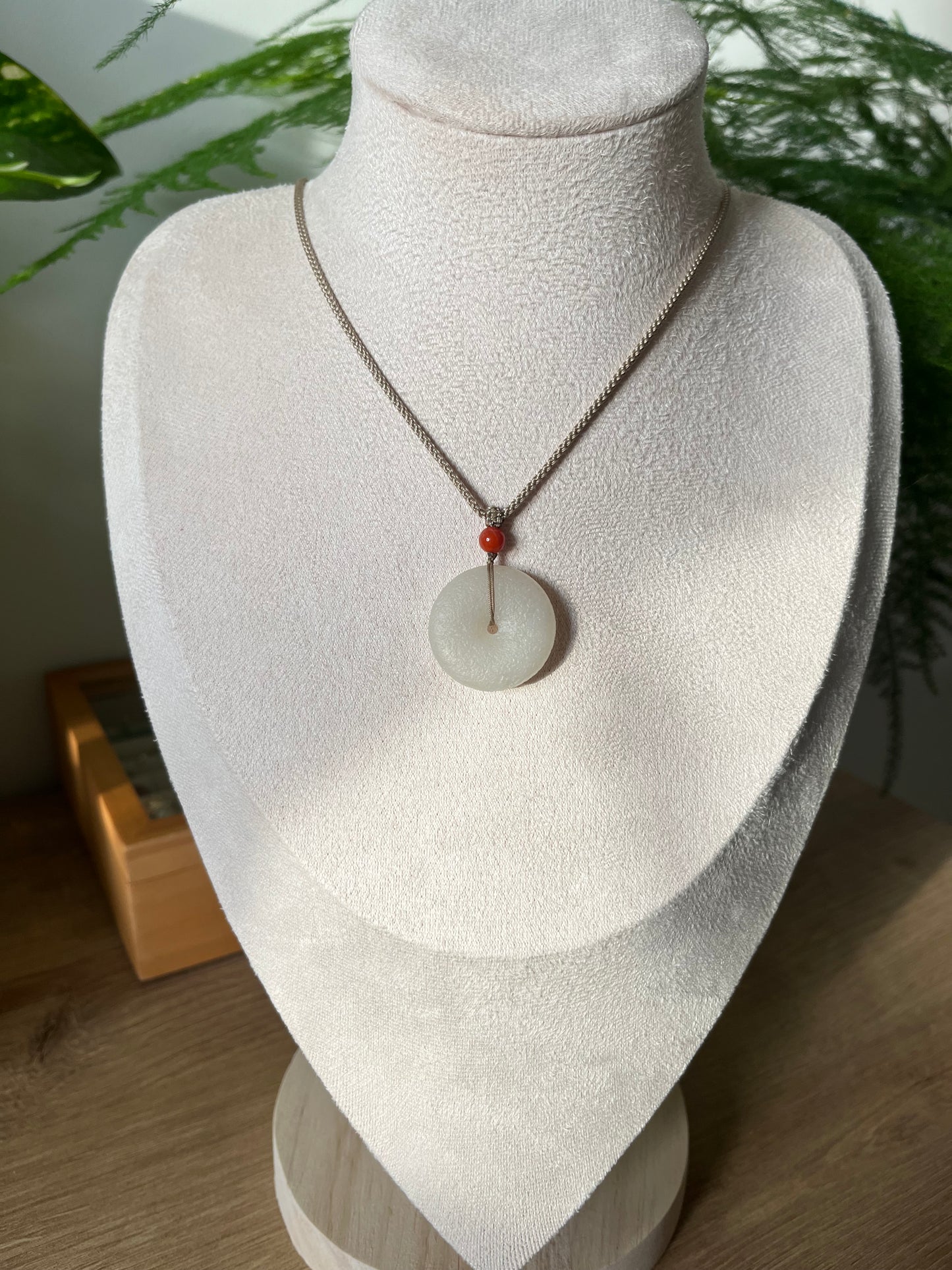 Hand Crafted Jade Safty Clasp Pendant, Jade PI Pendant, 手工和田小白玉平安扣