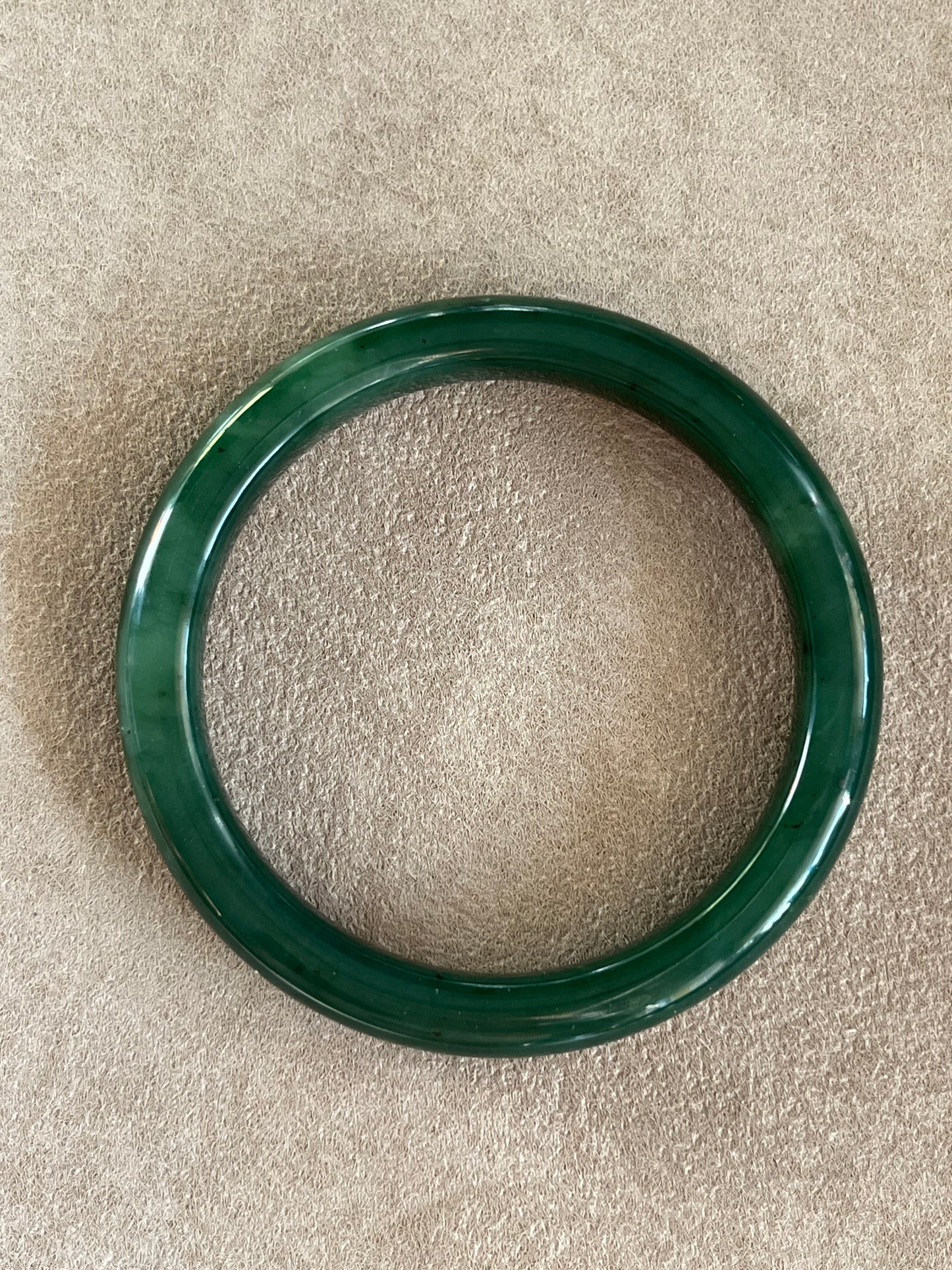 Dark Green Hetian Jade Bangle 58mm | 碧玉手镯