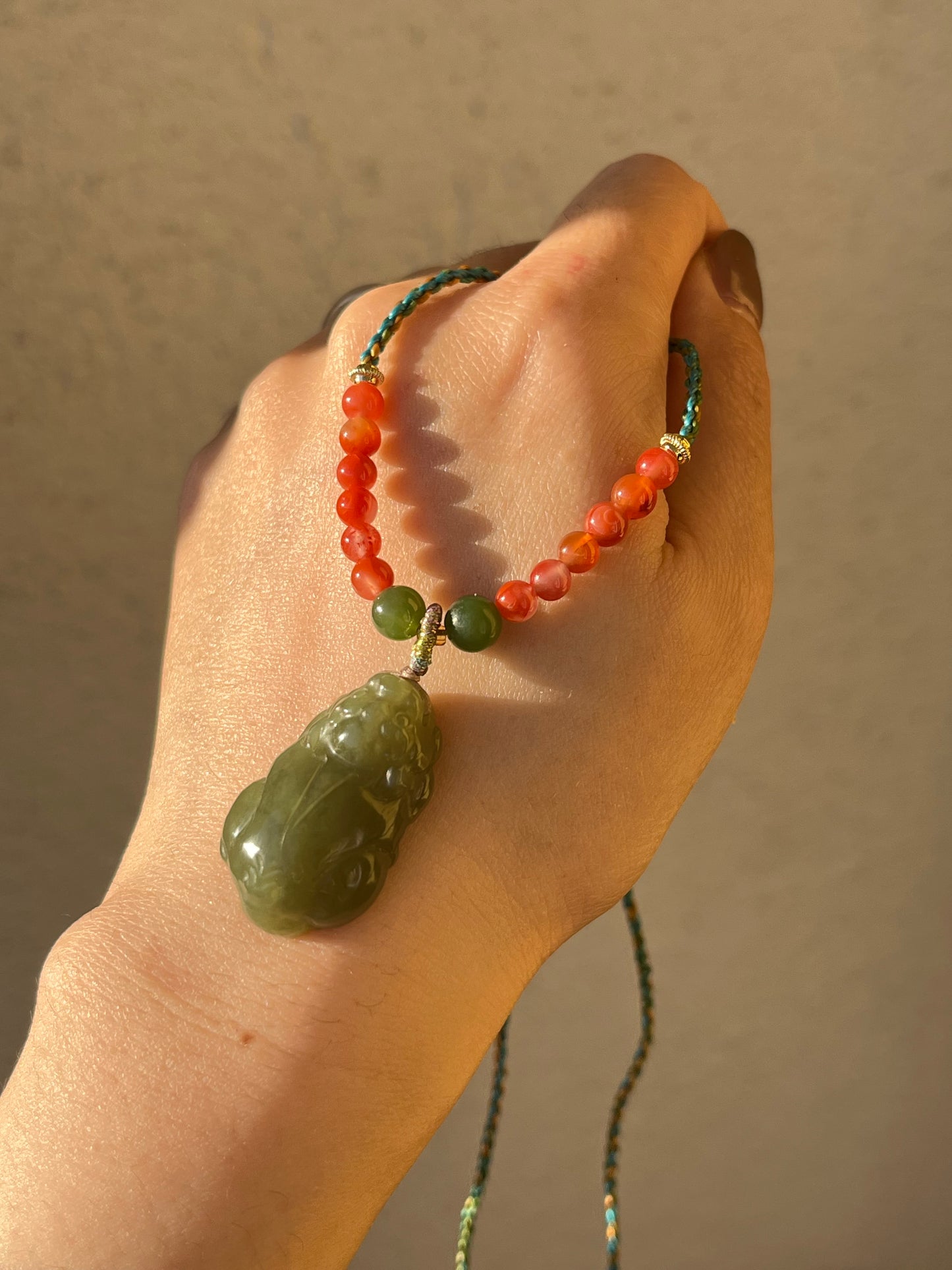 Yellowish Green Hetian Jade Pixiu | 和田青黄口貔貅