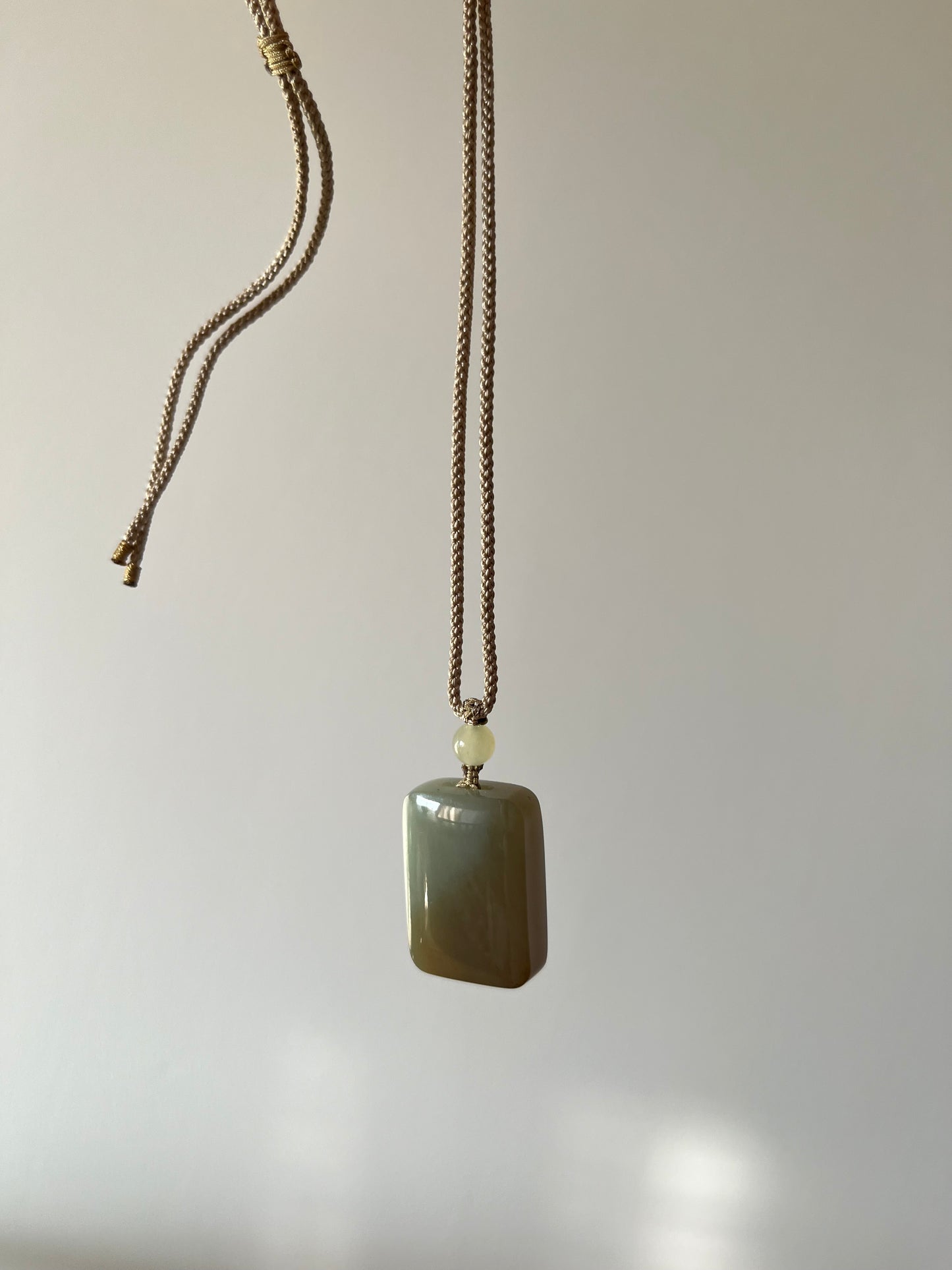 Blue Hetian Jade Flat Pendant, 和田且末蓝小无事牌