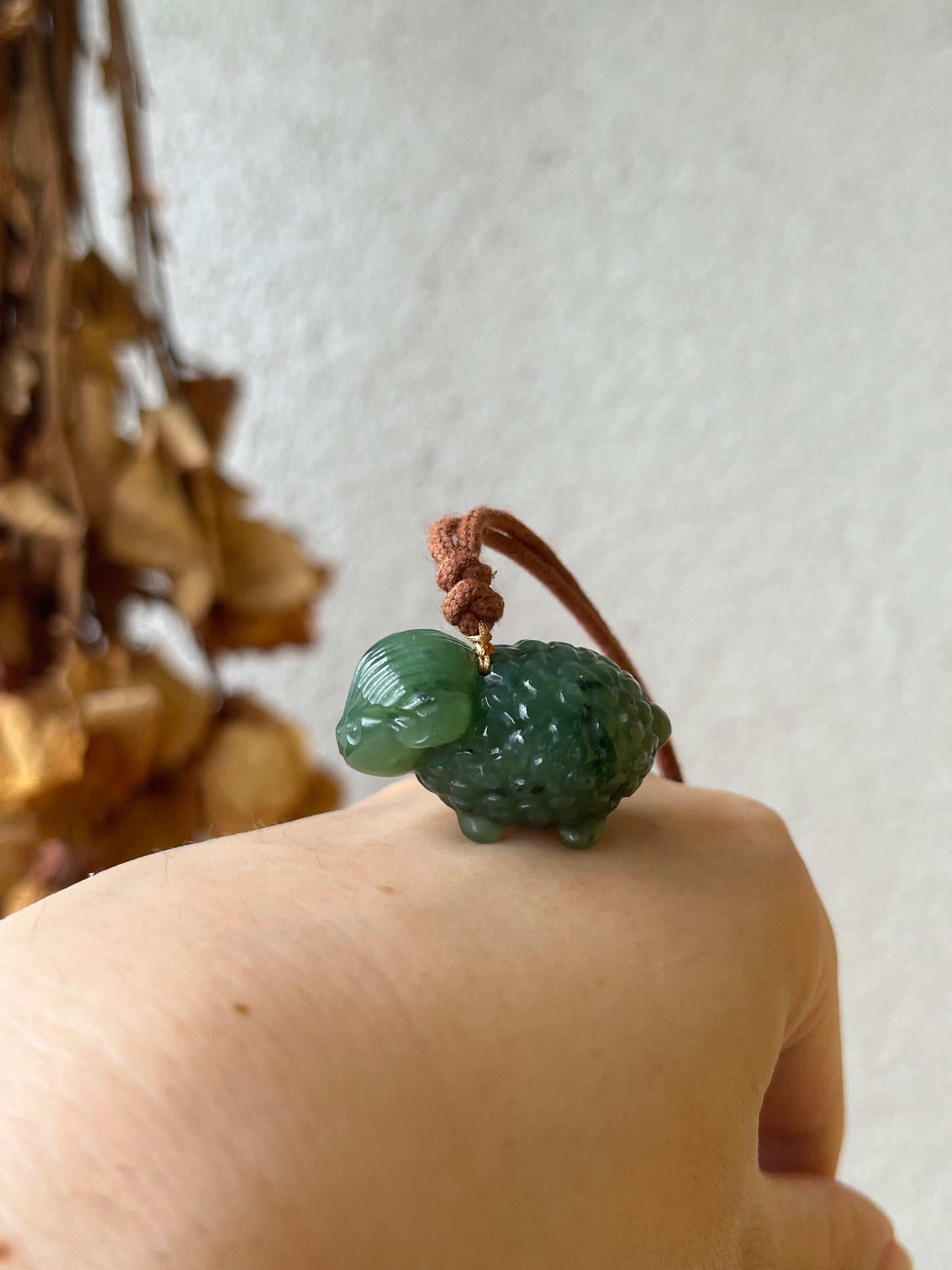 3D Carving Green Hetian Jade Sheep | 可爱碧玉小羊