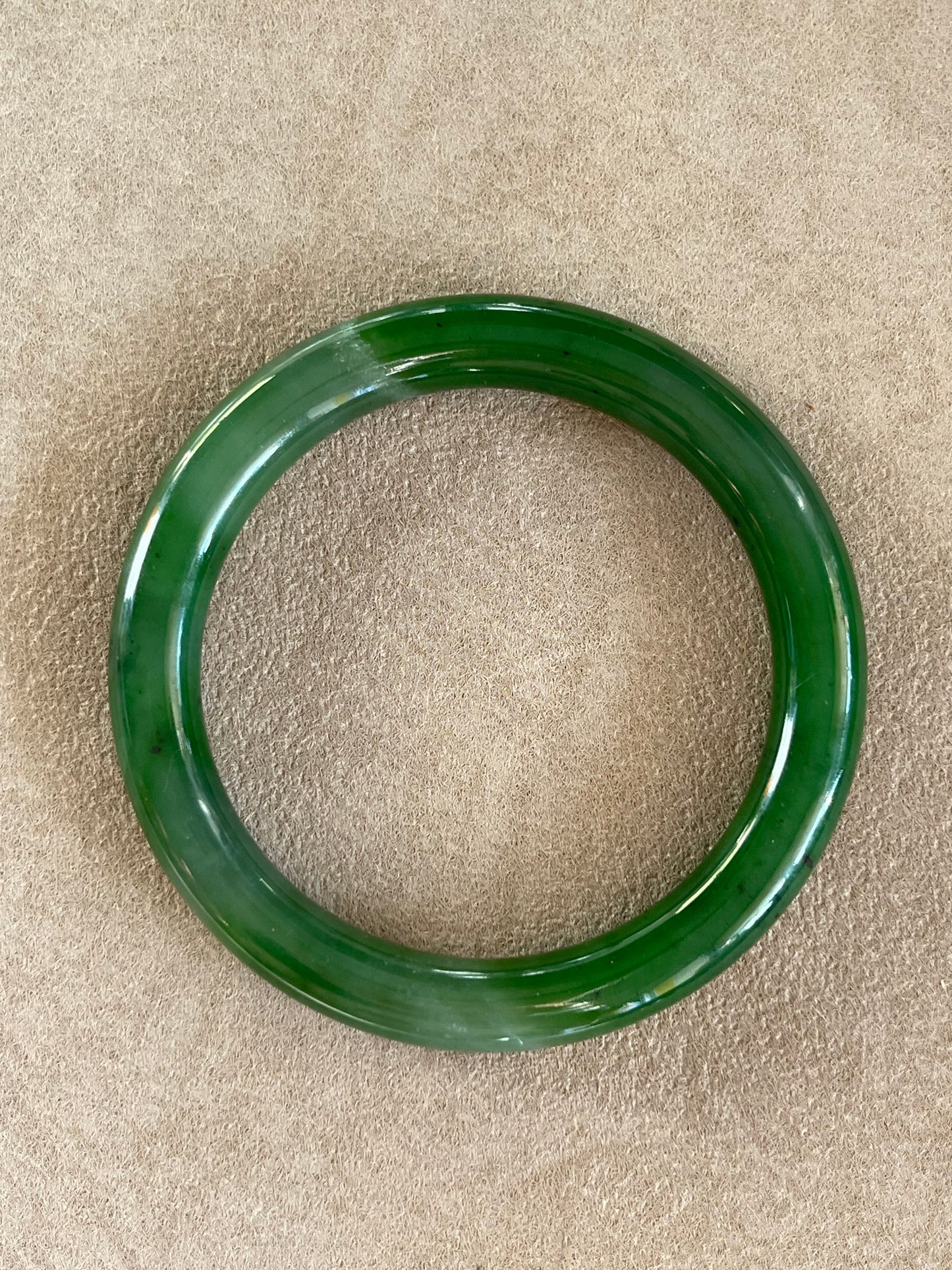 Green Hetian Jade Bangle 59mm | 碧玉手镯