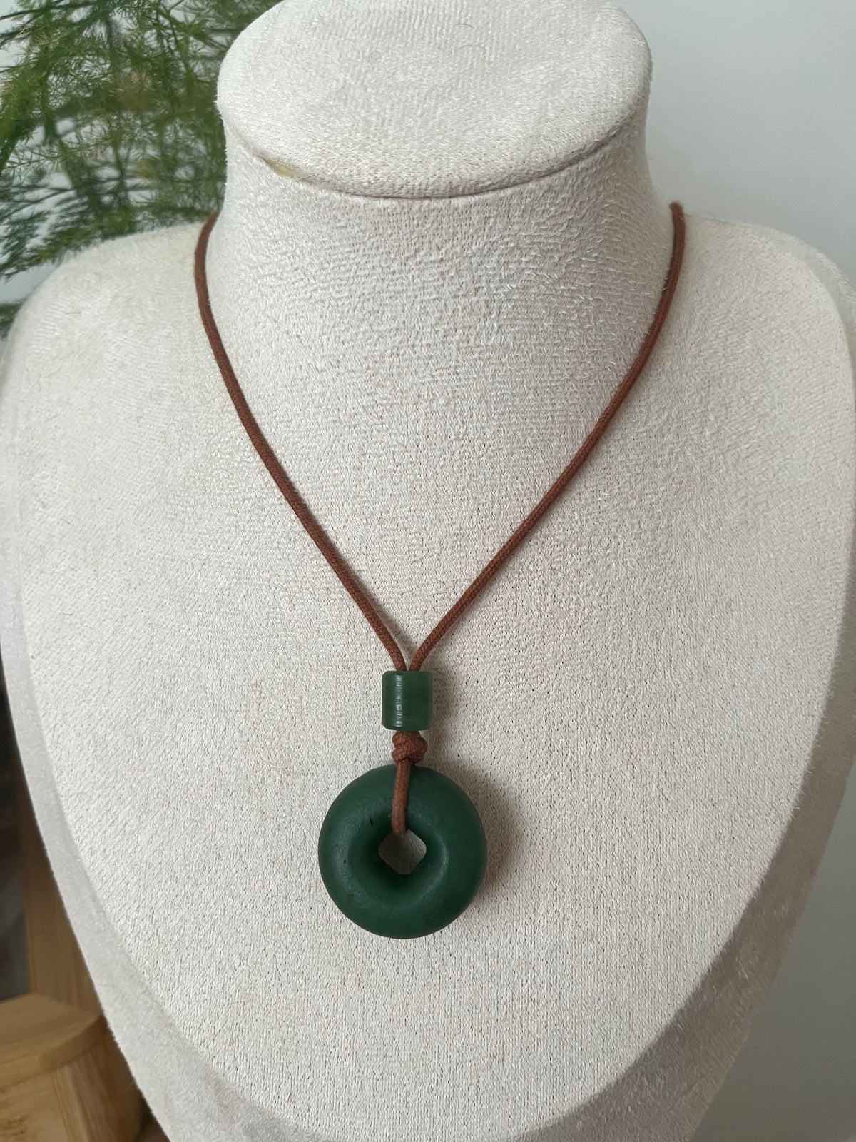 Antique-style Green Hetian Jade Safty Buckle, PI Pendant