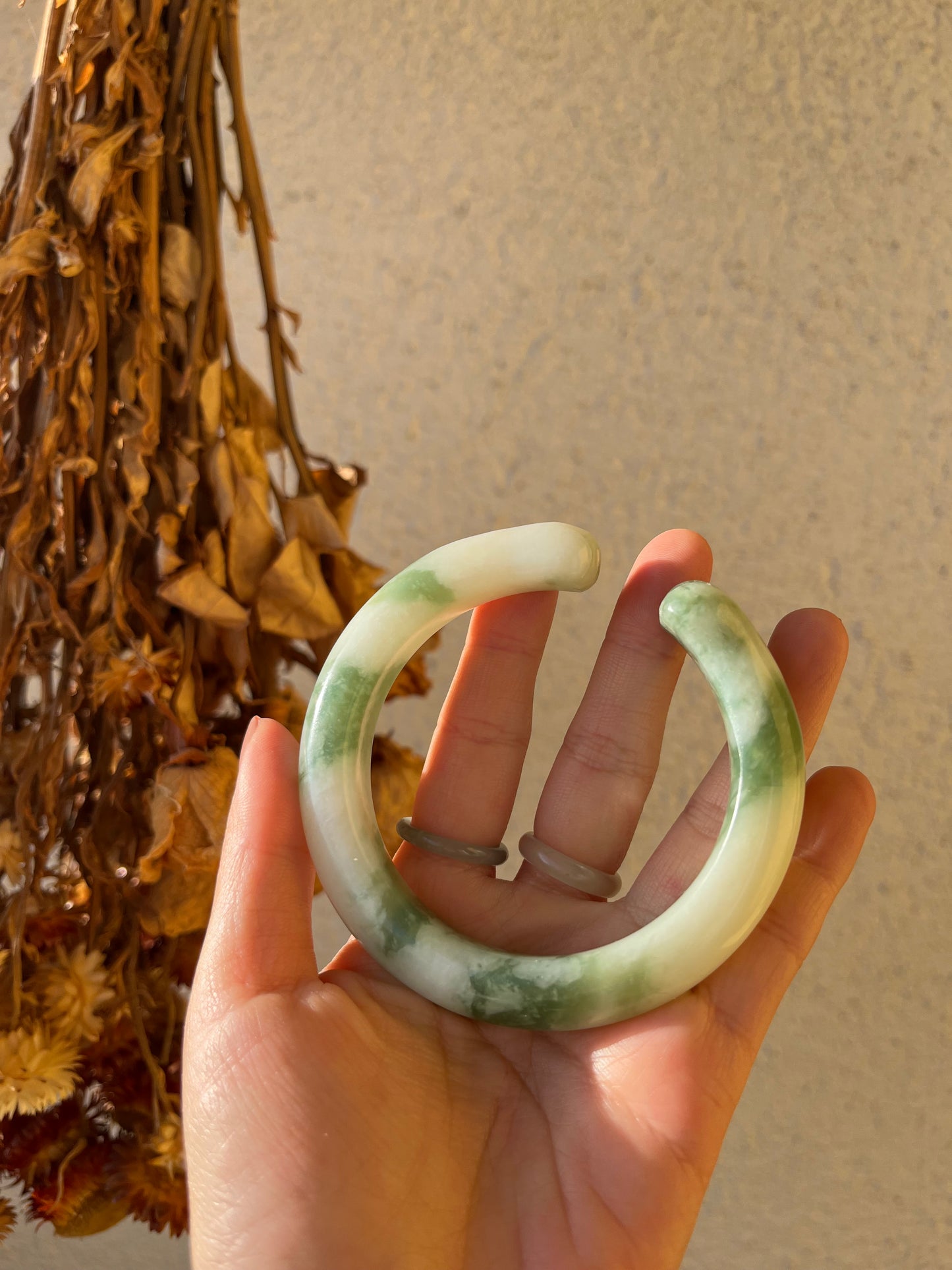Xiu Jade Cat Paws Bangle 59mm | 岫玉猫爪胖镯