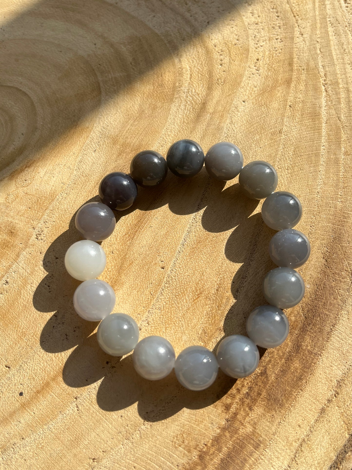 Hetian Jade Smoky Purple Gradient Beaded (12mm) Bracelet