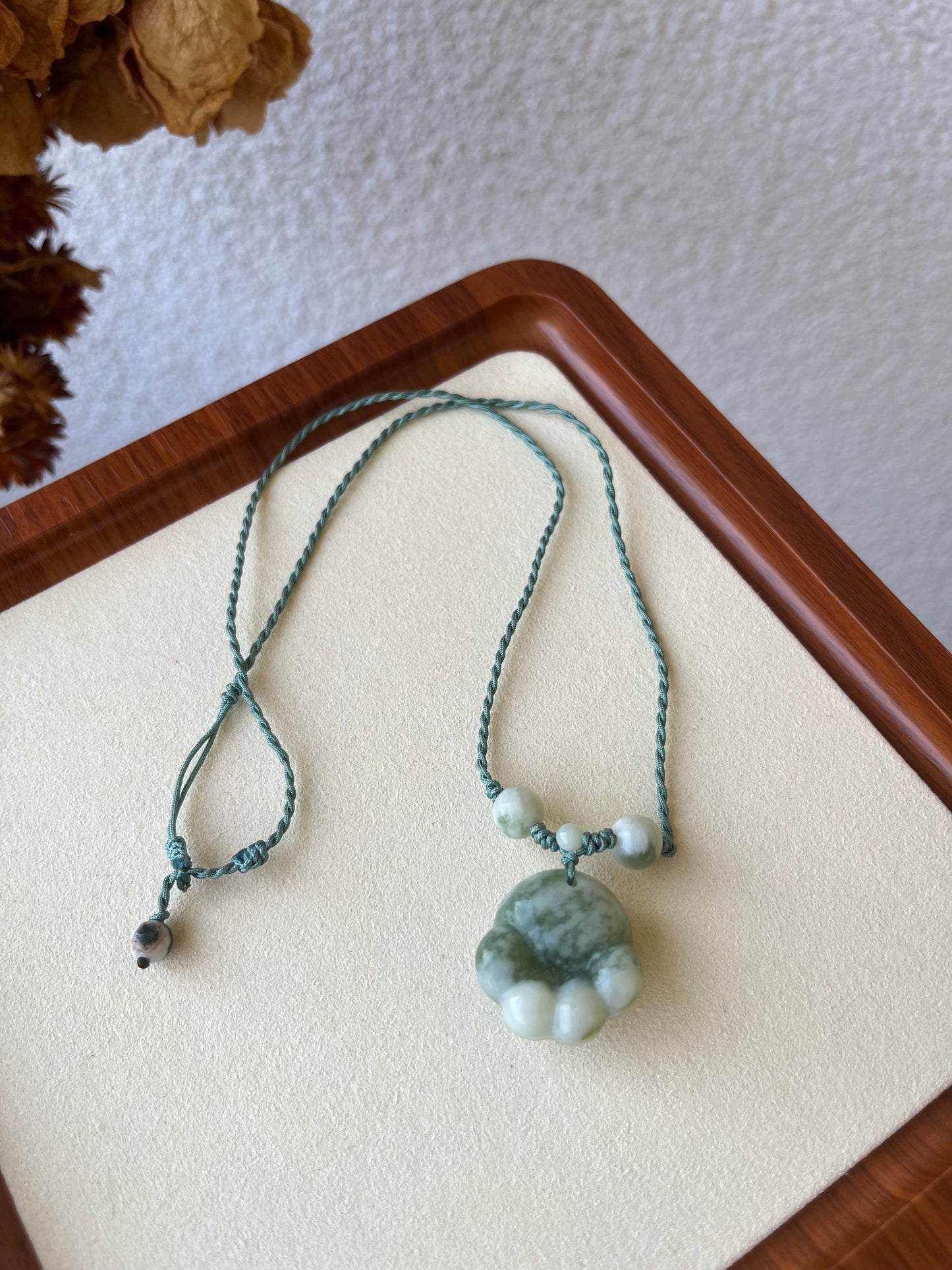 Xiu Jade Bangle and Cat Paw Necklace