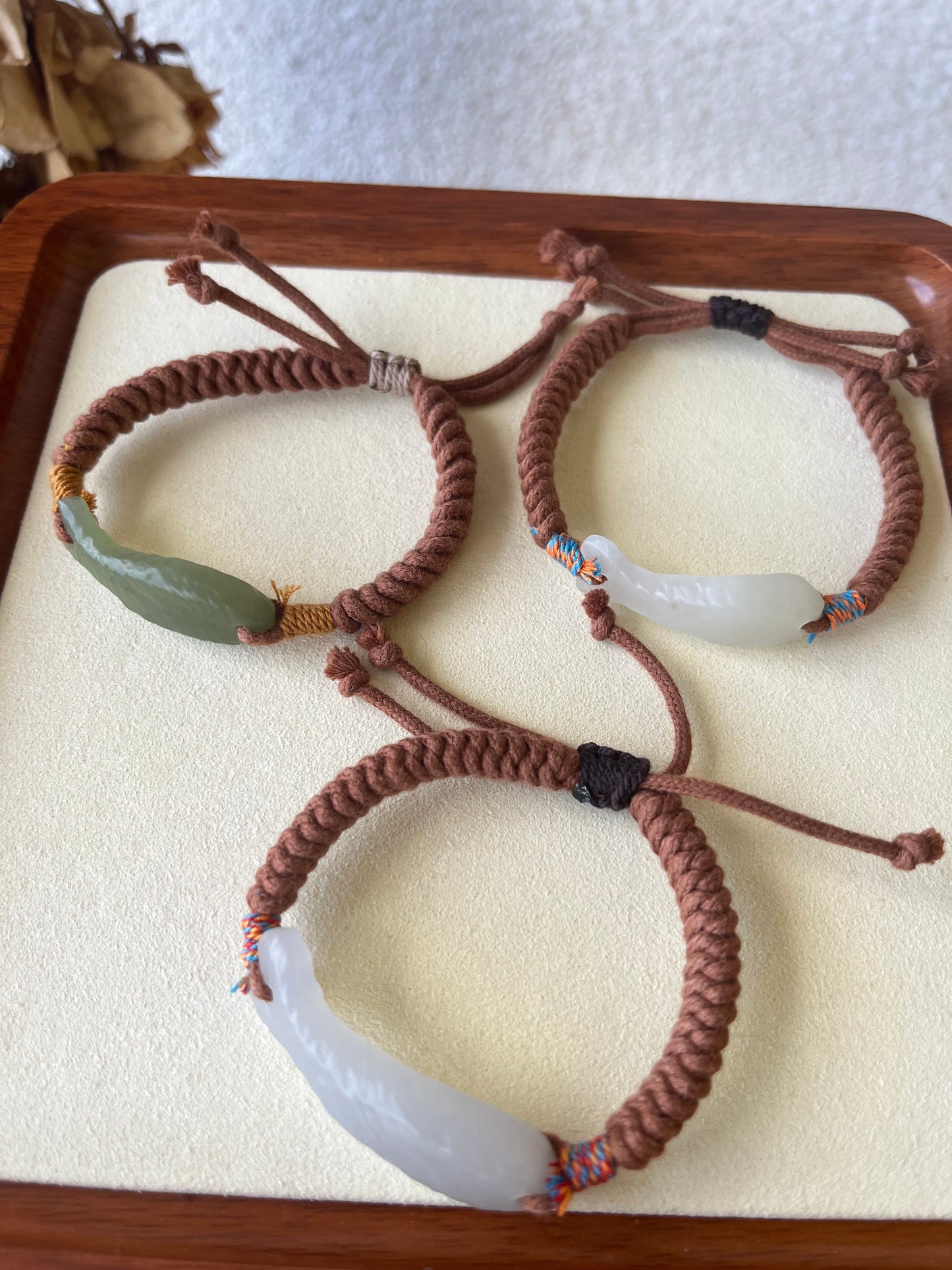 Handmade Hetian Jade Fish Bracelets