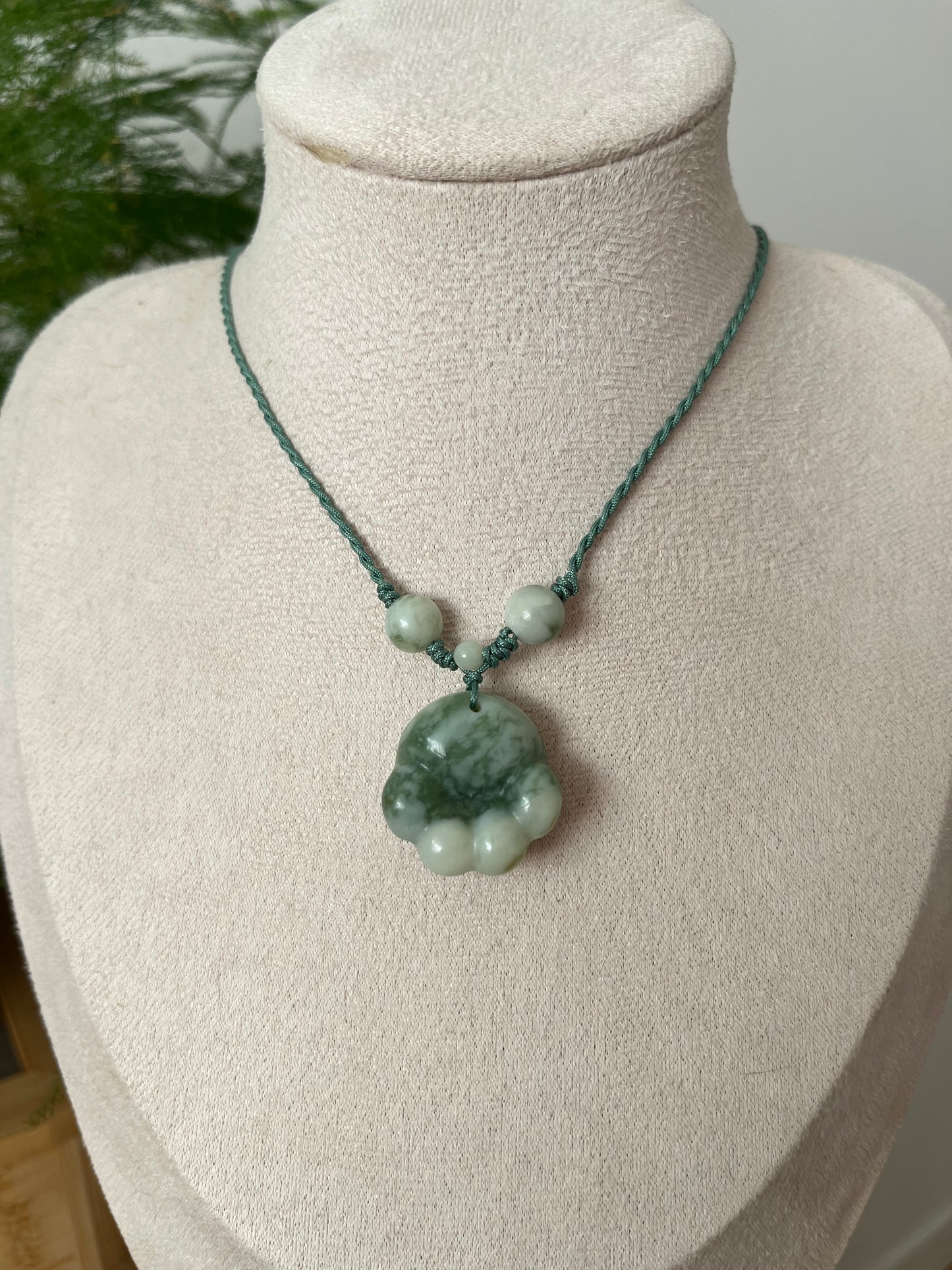 Xiu Jade Bangle and Cat Paw Necklace