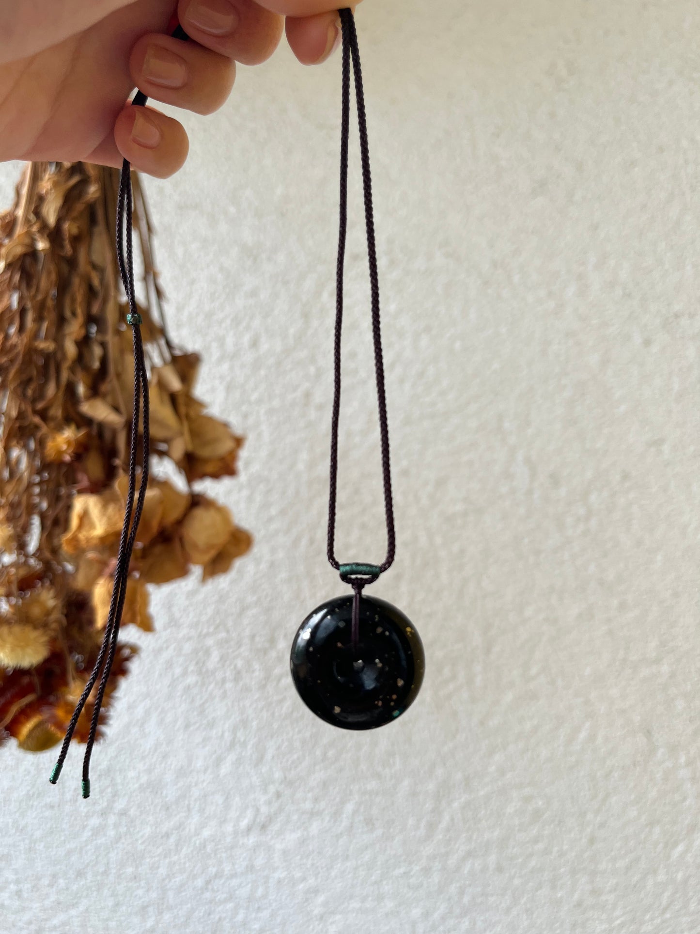 Gold-Speckled Dark Cyan Hetian Jade Safty Buckle, PI Pendant | 和田青玉洒金平安扣
