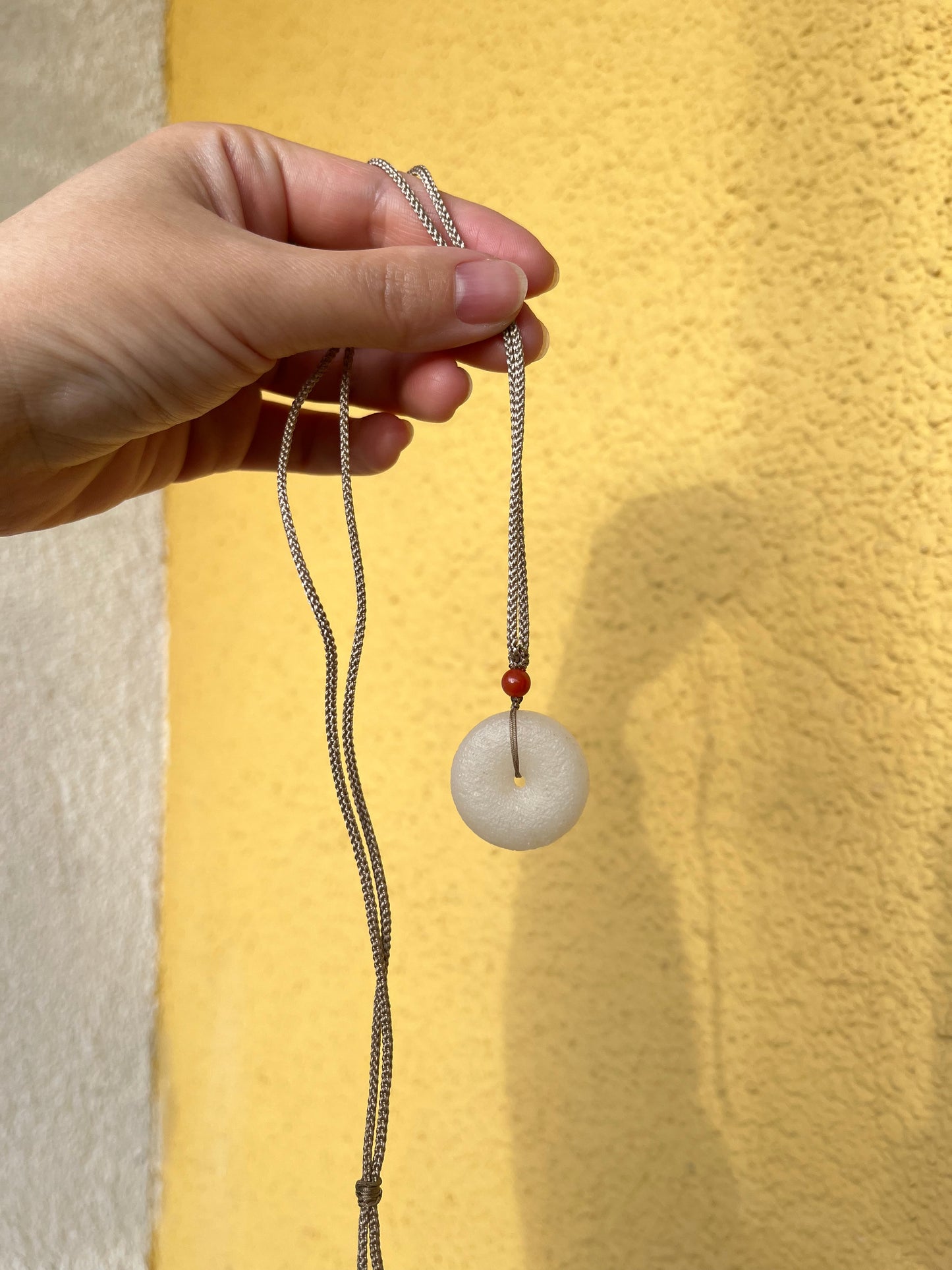 Hand Crafted Jade Safty Clasp Pendant, Jade PI Pendant, 手工和田小白玉平安扣