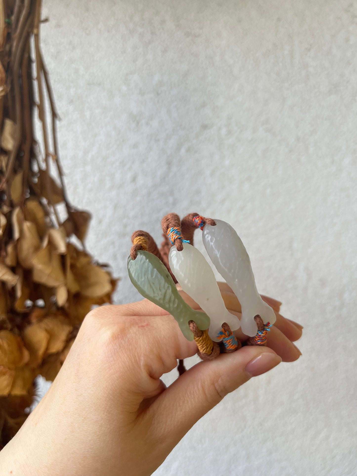 Handmade Hetian Jade Fish Bracelets