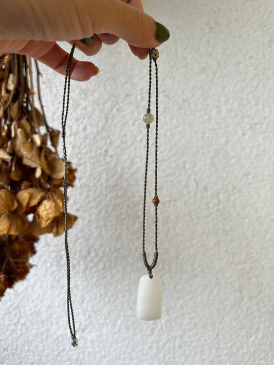 Small Hetian Jade Mutton Fat Flat Pendant