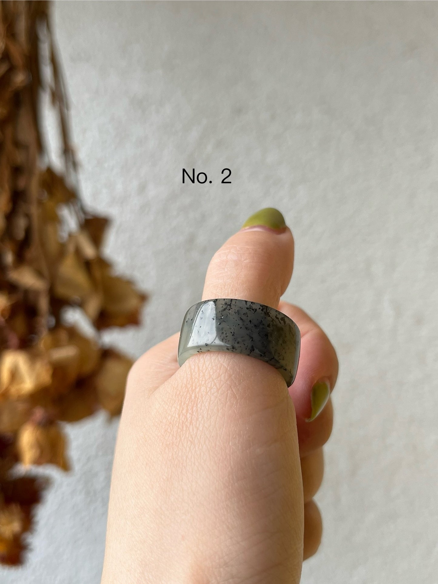 Qinghua Hetian Jade Rings | 和田点墨青花戒圈