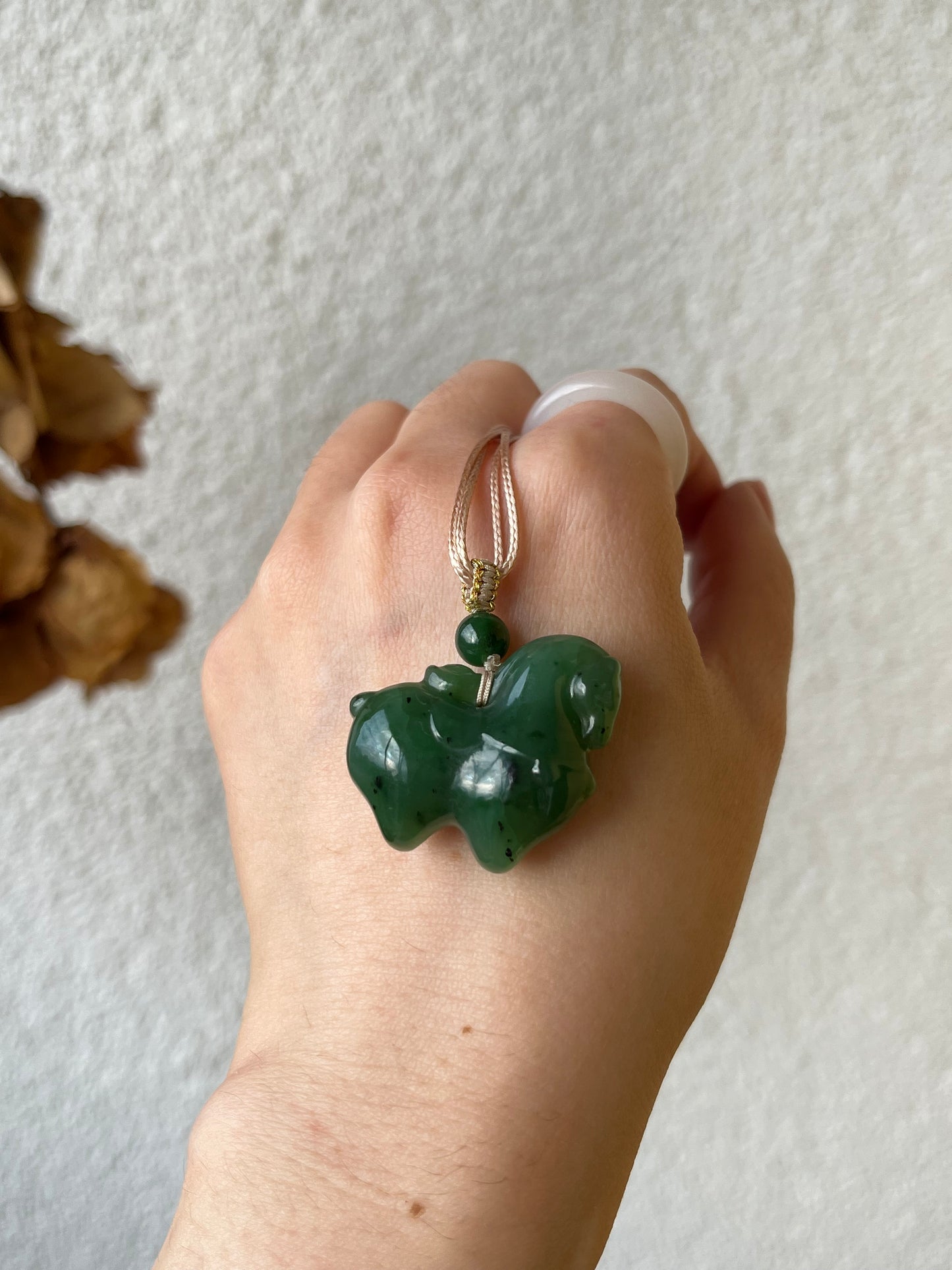 Green Hetian Jade Horse Pendant