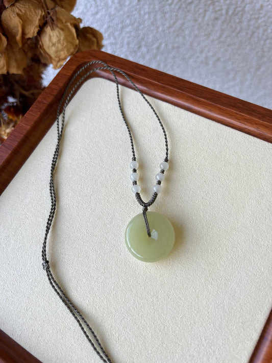 Yellow Hetian Jade Safty Buckle, PI Pendant | 和田黄口平安扣