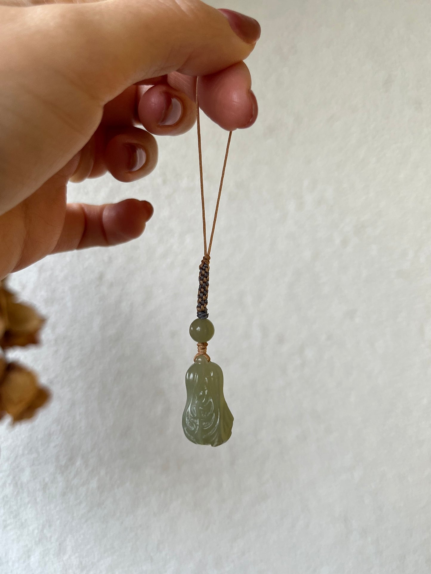 Handmade Cute Phone / Bag Charms with Carved Hetian Jade Pendants