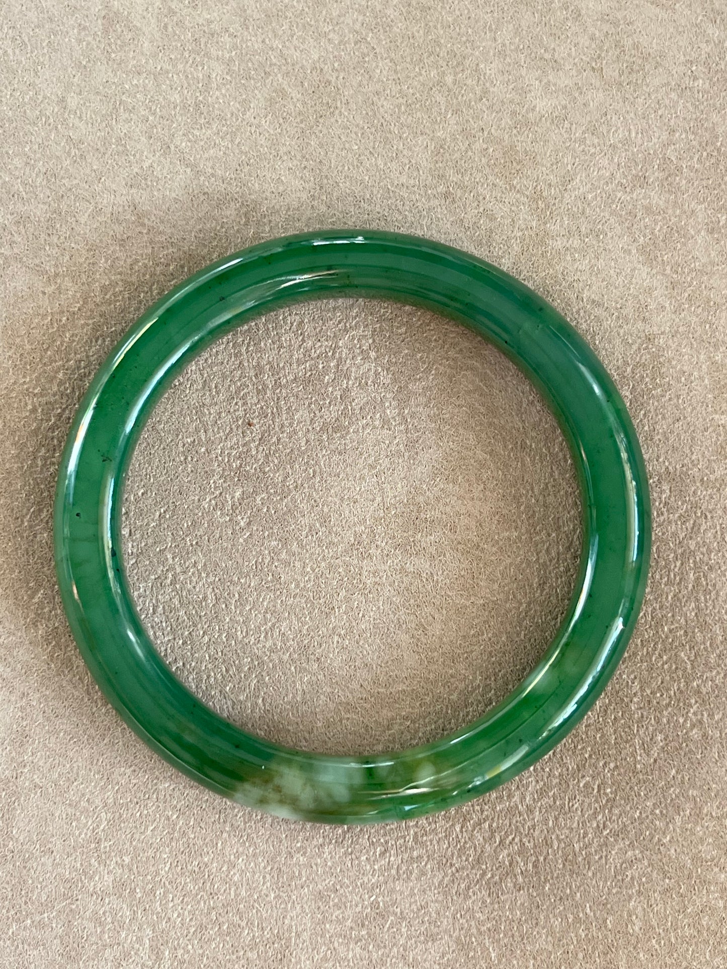 Green Hetian Jade Bangle 60mm | 碧玉手镯