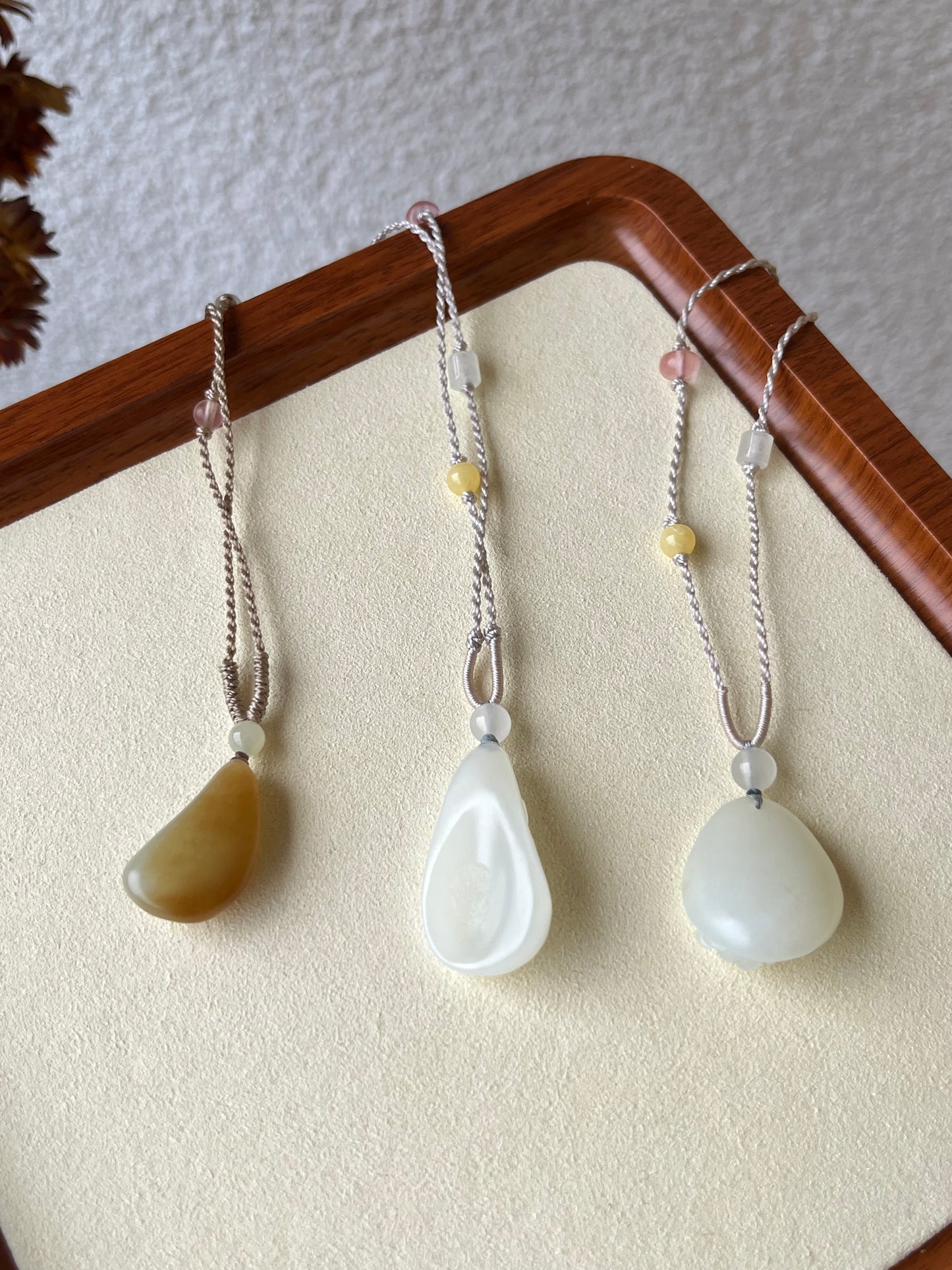 Hand Carved Irregular Shaped Hetian Jade Flowers