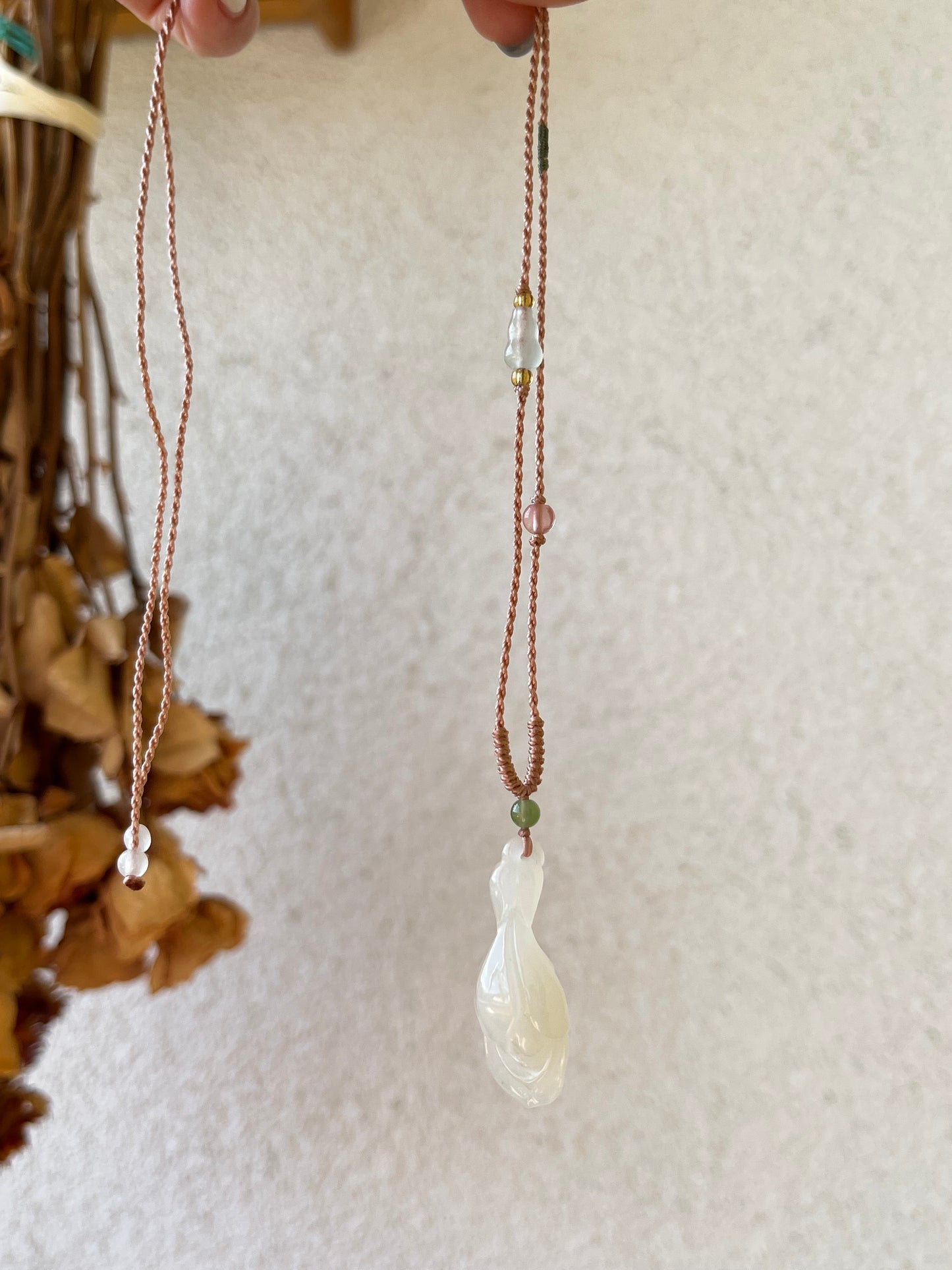 Hand Carved Icy Pink Hetian Jade Magnolia | 手雕和田冰粉玉兰