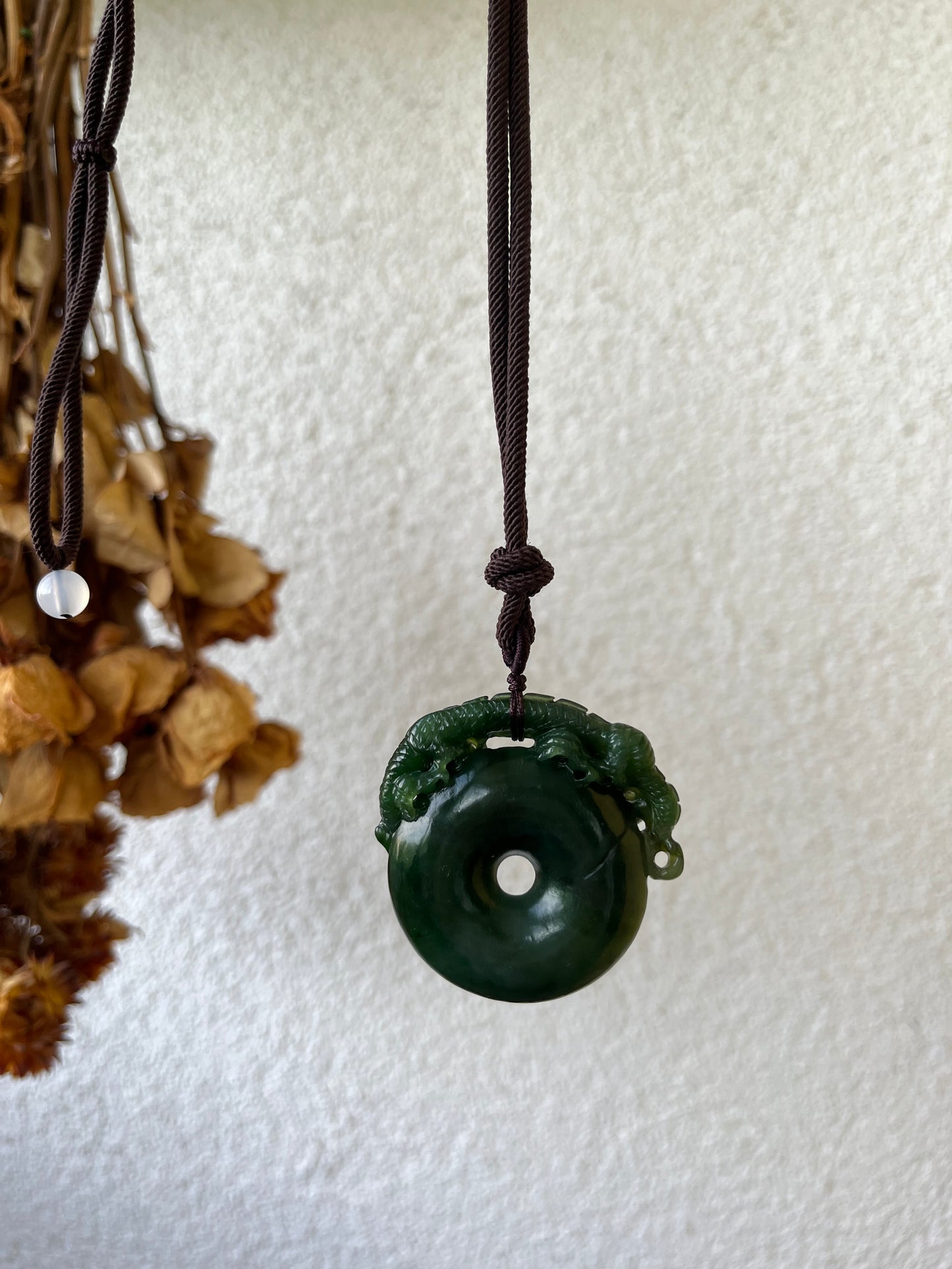 Hand Carved Green Hetian Jade Chinese Dragon | 手雕碧玉龙玉佩