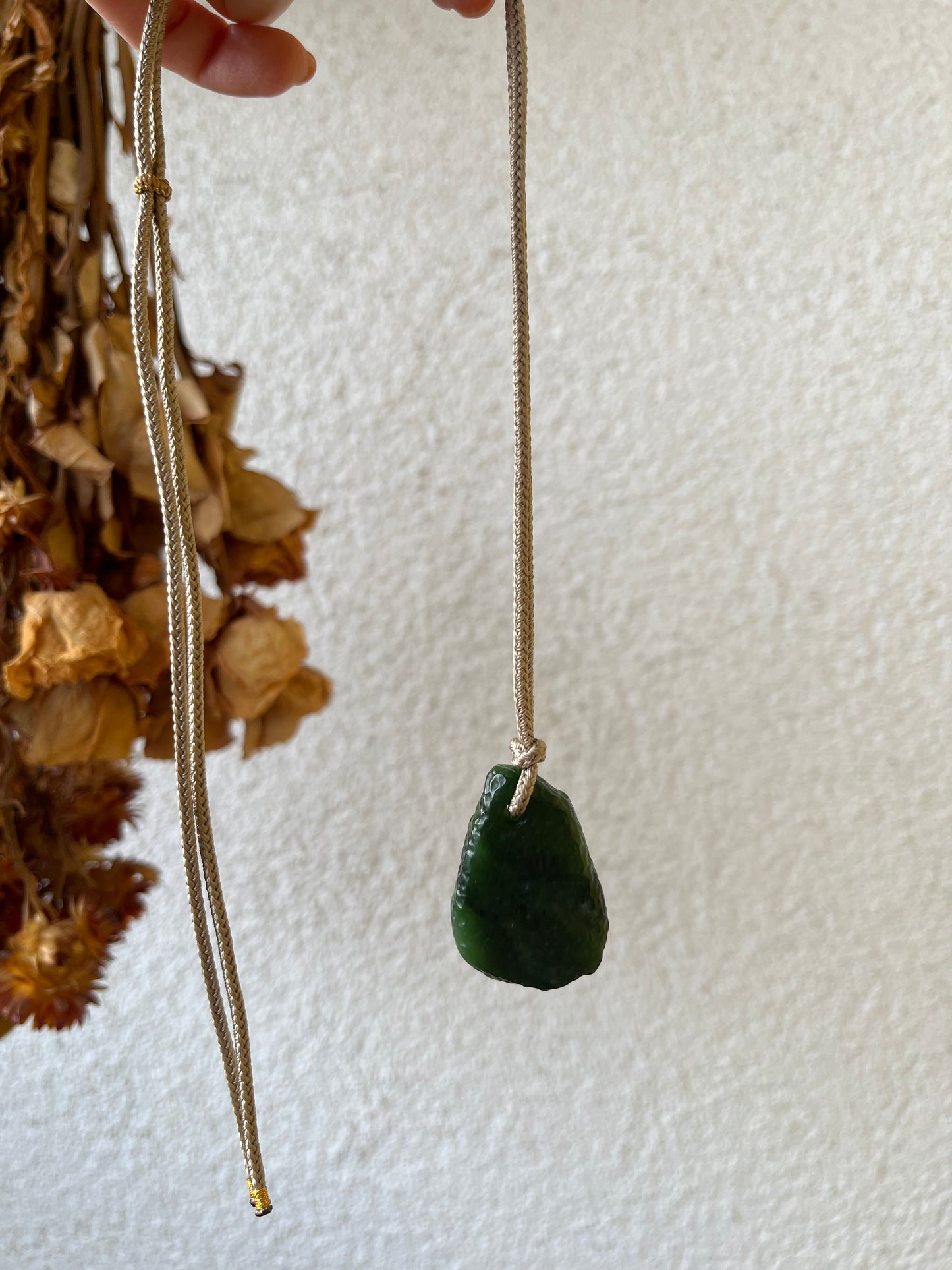 Antique-style Green Hetian Jade Irregular Shaped  Pendant