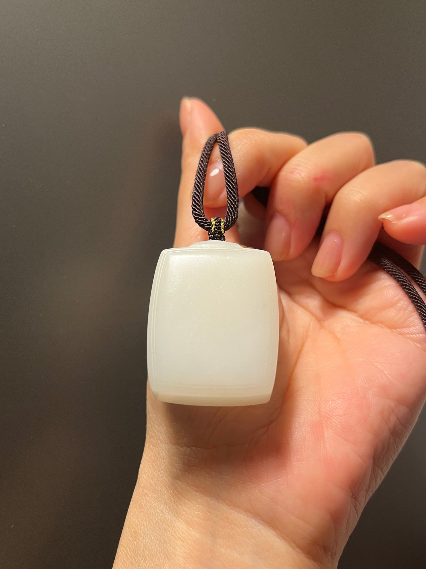 Hetian Jade Mutton Fat Flat Pendant | 新疆羊脂白玉无事牌