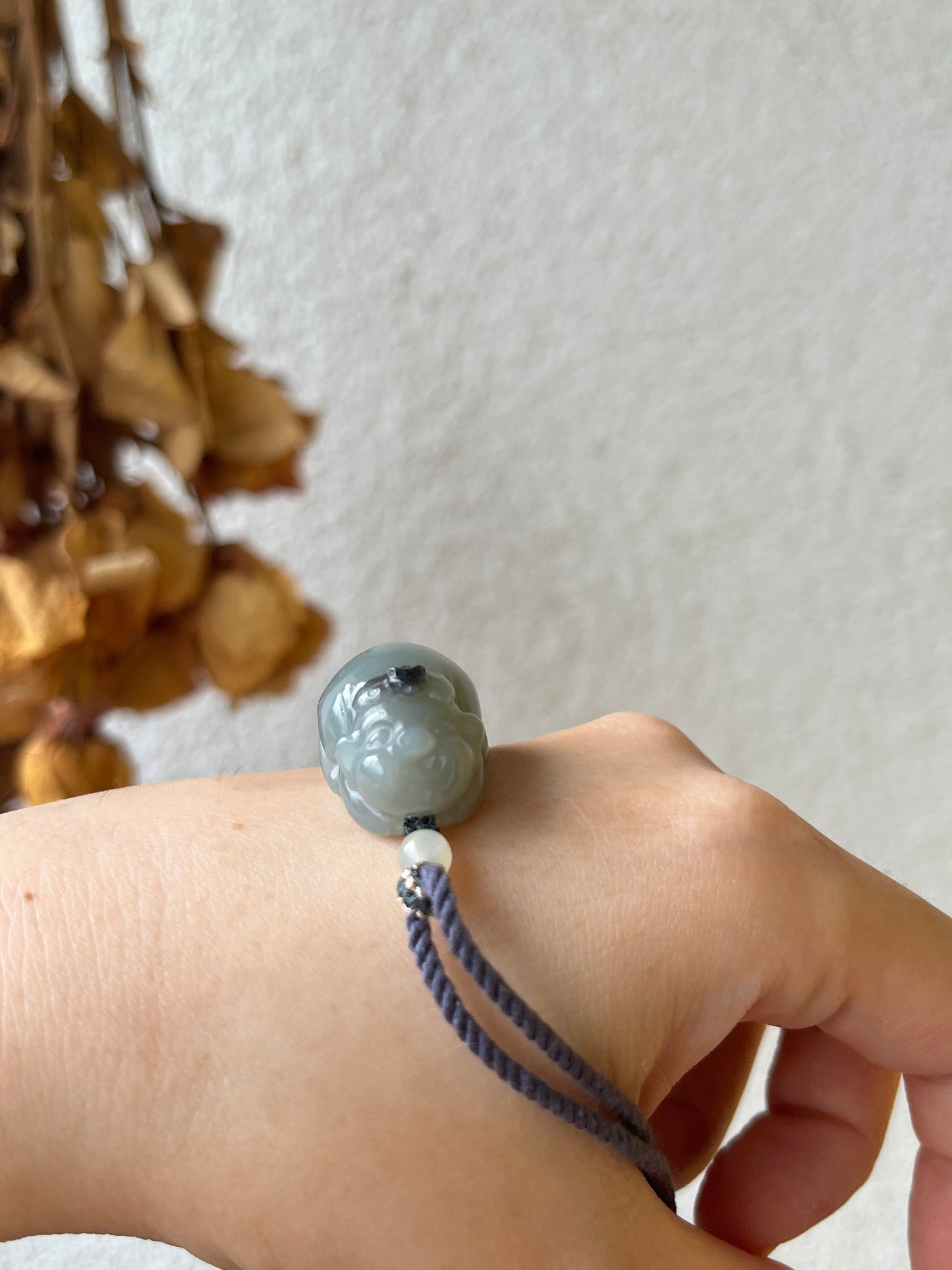 Hand Carved Gray Qinghua Hetian Jade Pig Pendant | 和田青花小猪