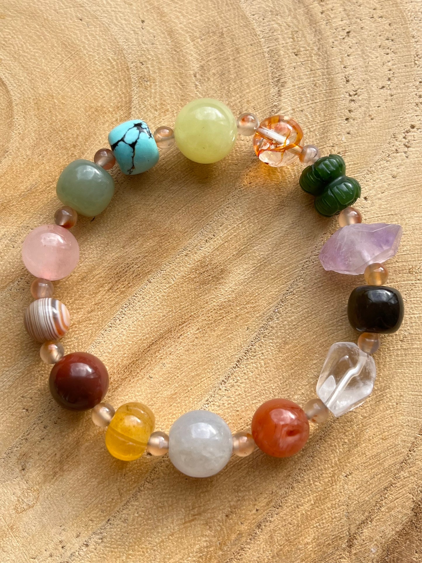 Multi Gemstone Beads Beaded Bracelet, 多宝手串