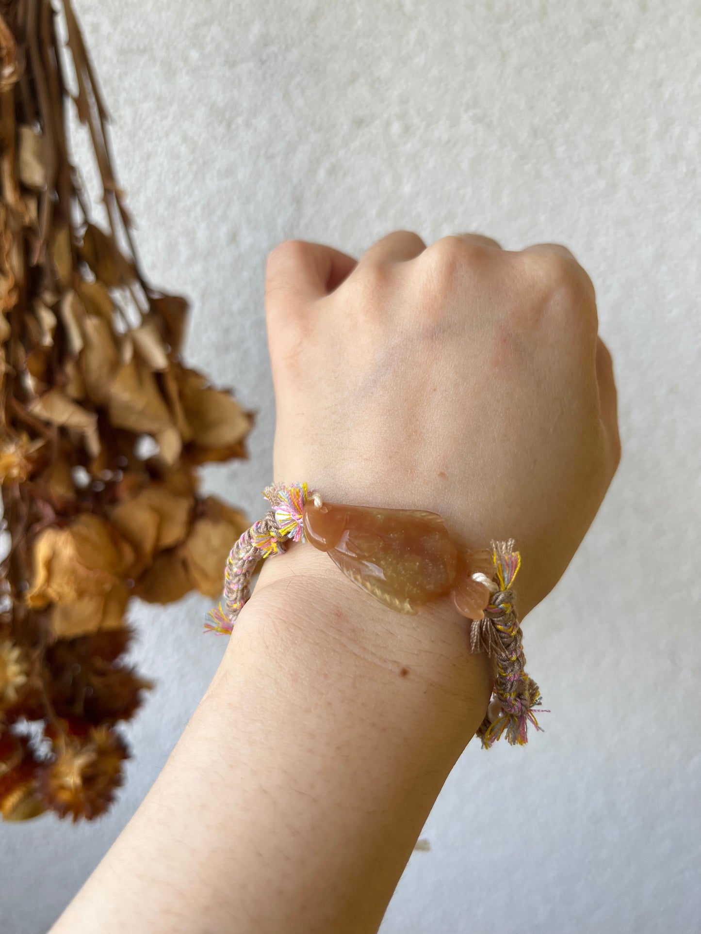 Handmade Bracelets with Hand Carved Xiu Jade Pendants