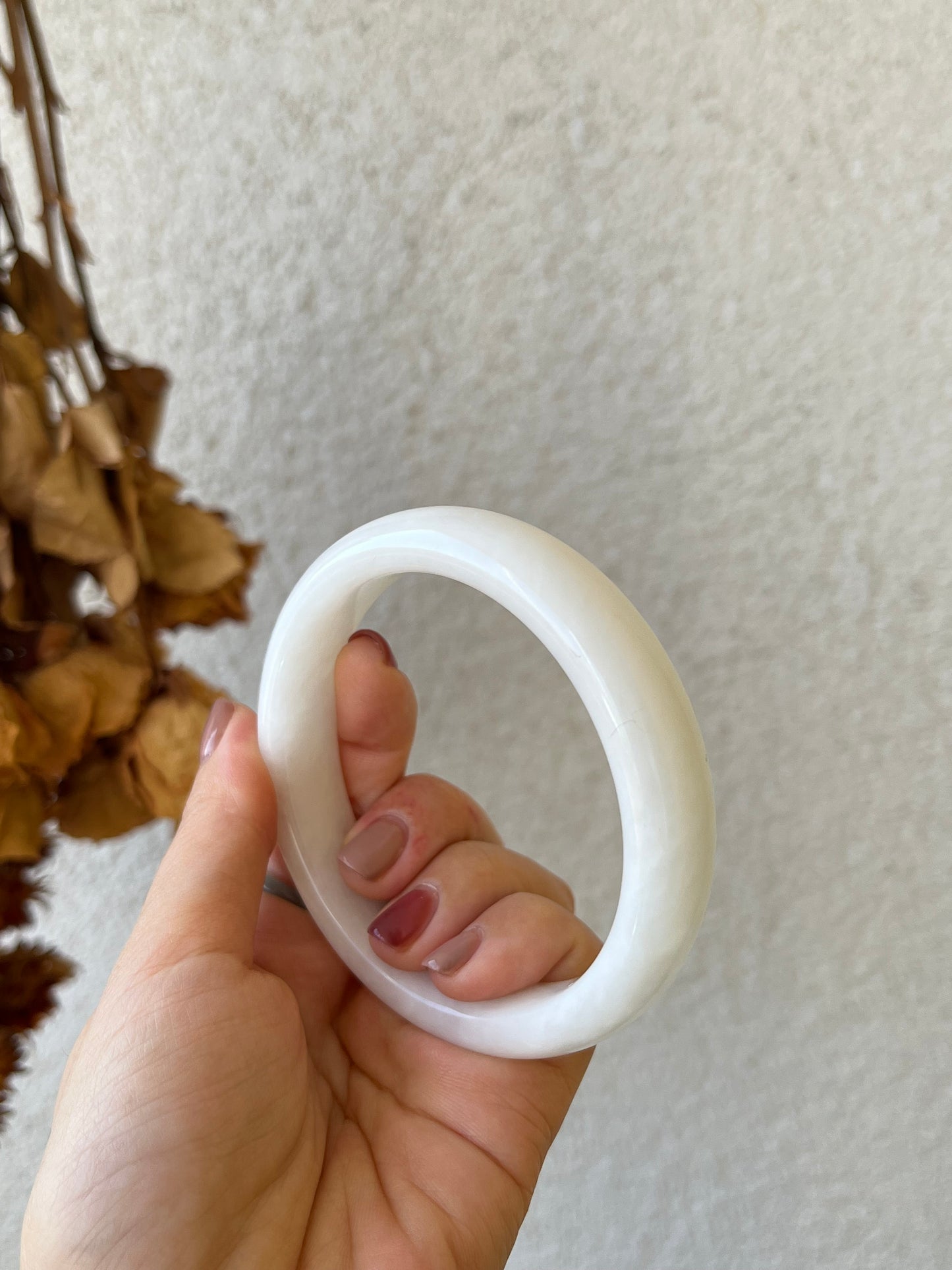 White Hetian Jade Bangle 61mm | 和田白玉镯