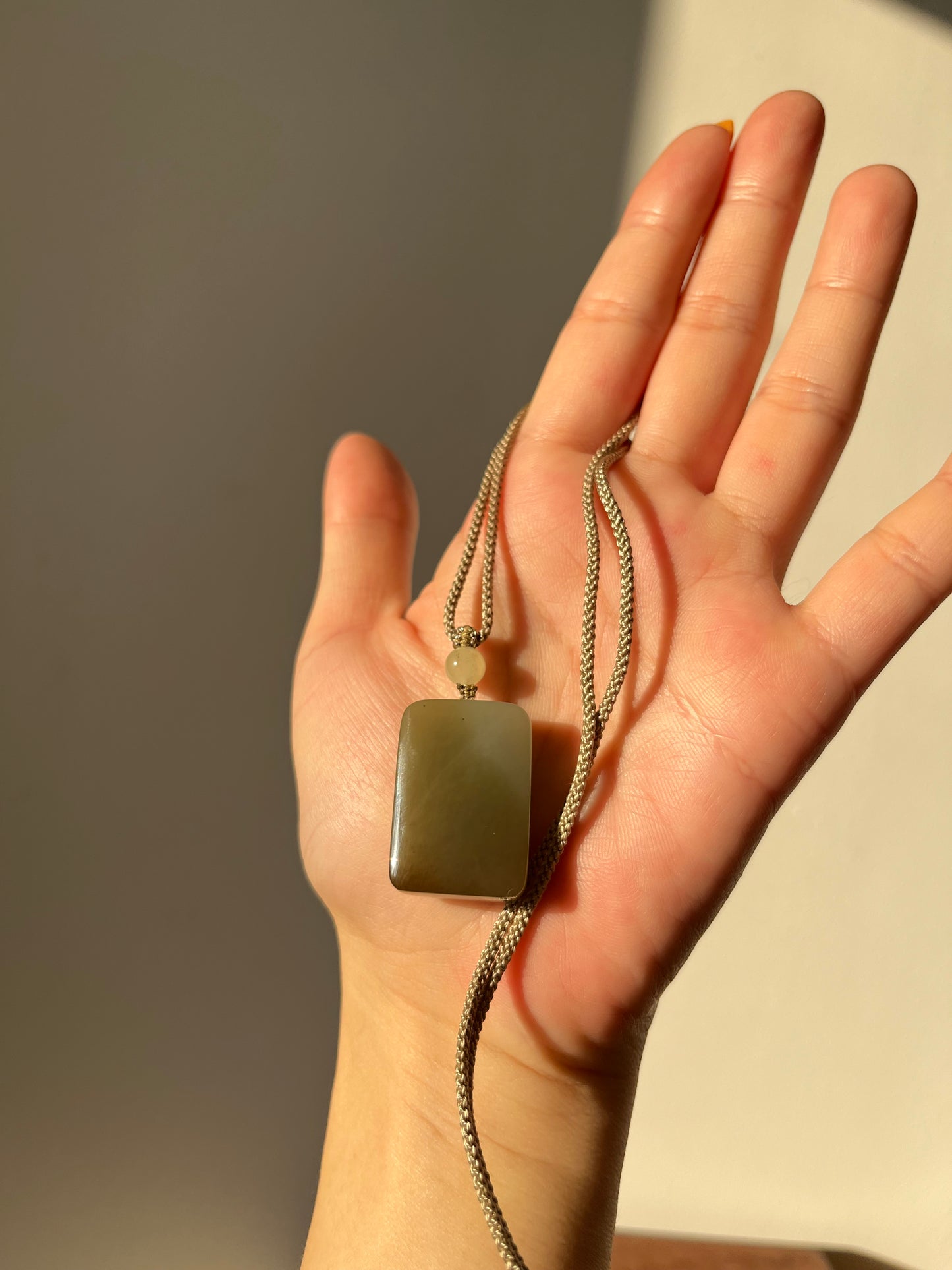 Blue Hetian Jade Flat Pendant, 和田且末蓝小无事牌