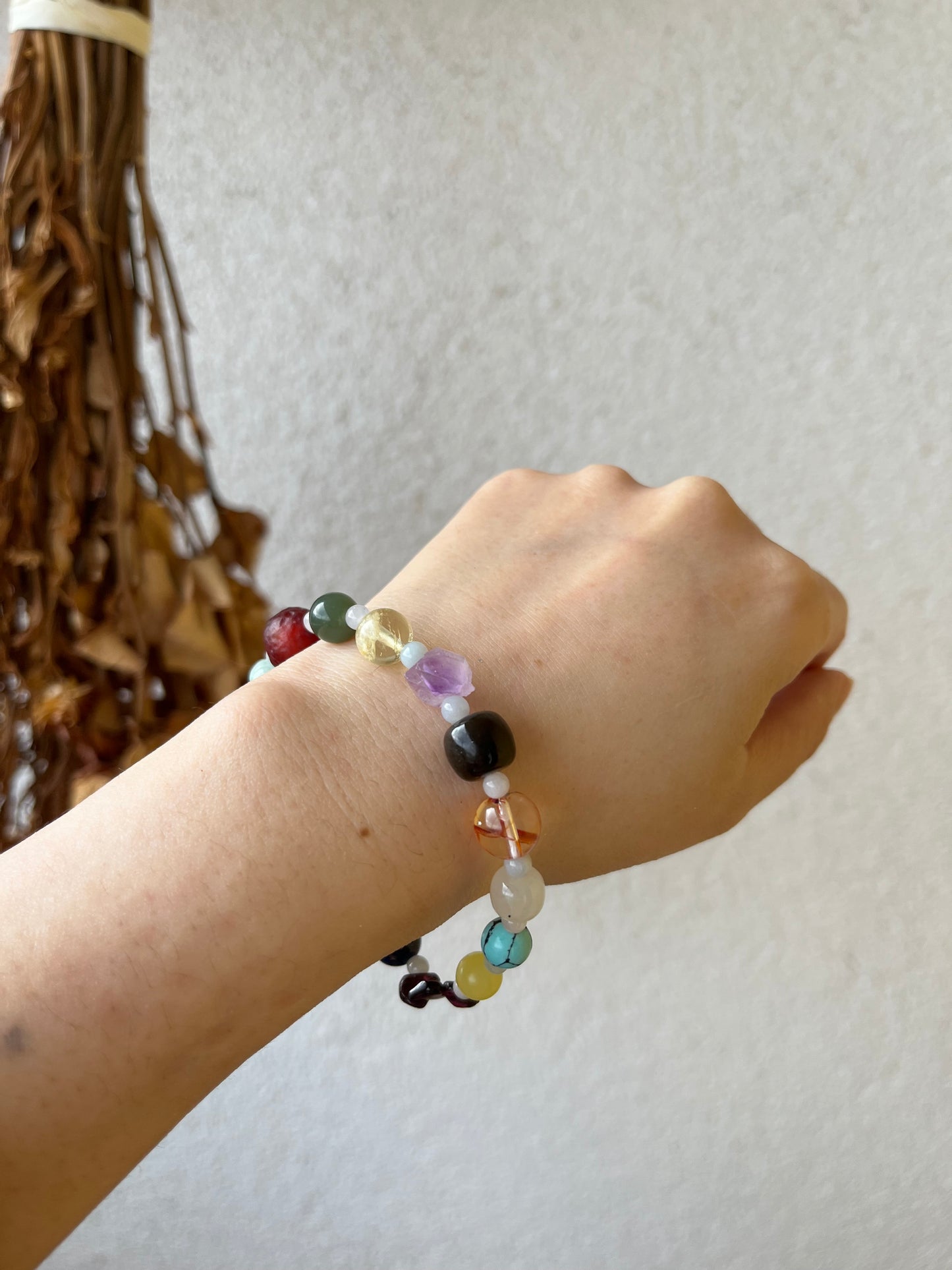 Multi Gemstone Beads Beaded Bracelet, 多宝手串