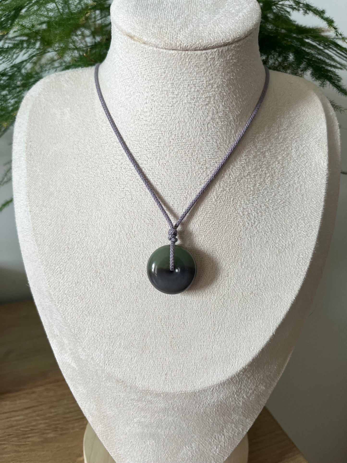 Purple and Green Two-tone Hetian Jade Safty Buckle, PI Pendant | 和田紫翠双色平安扣