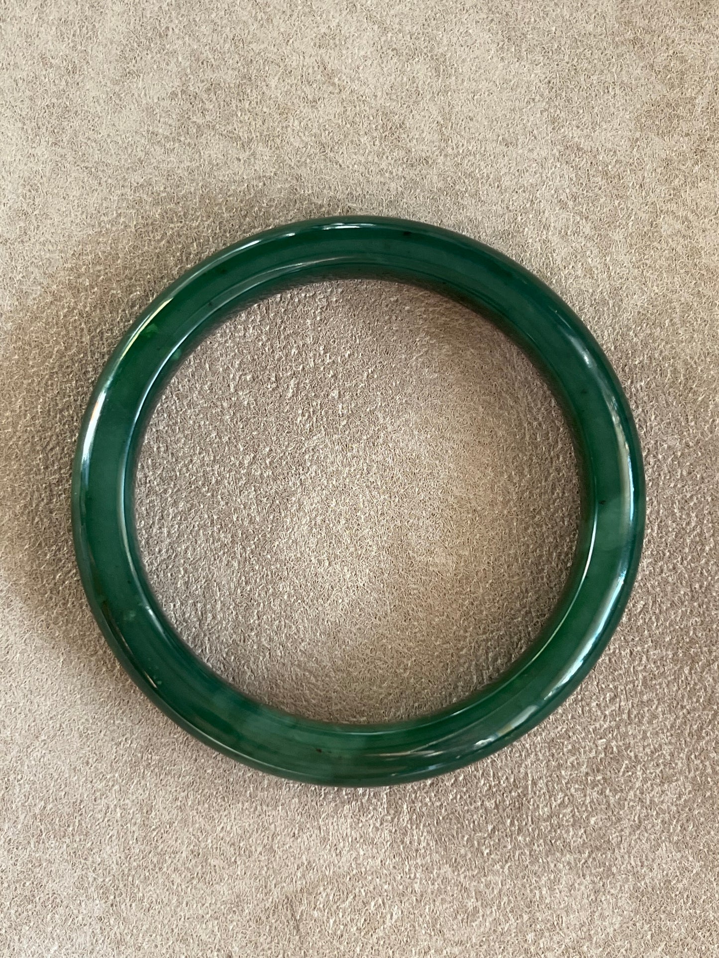 Dark Green Hetian Jade Bangle 58mm | 碧玉手镯