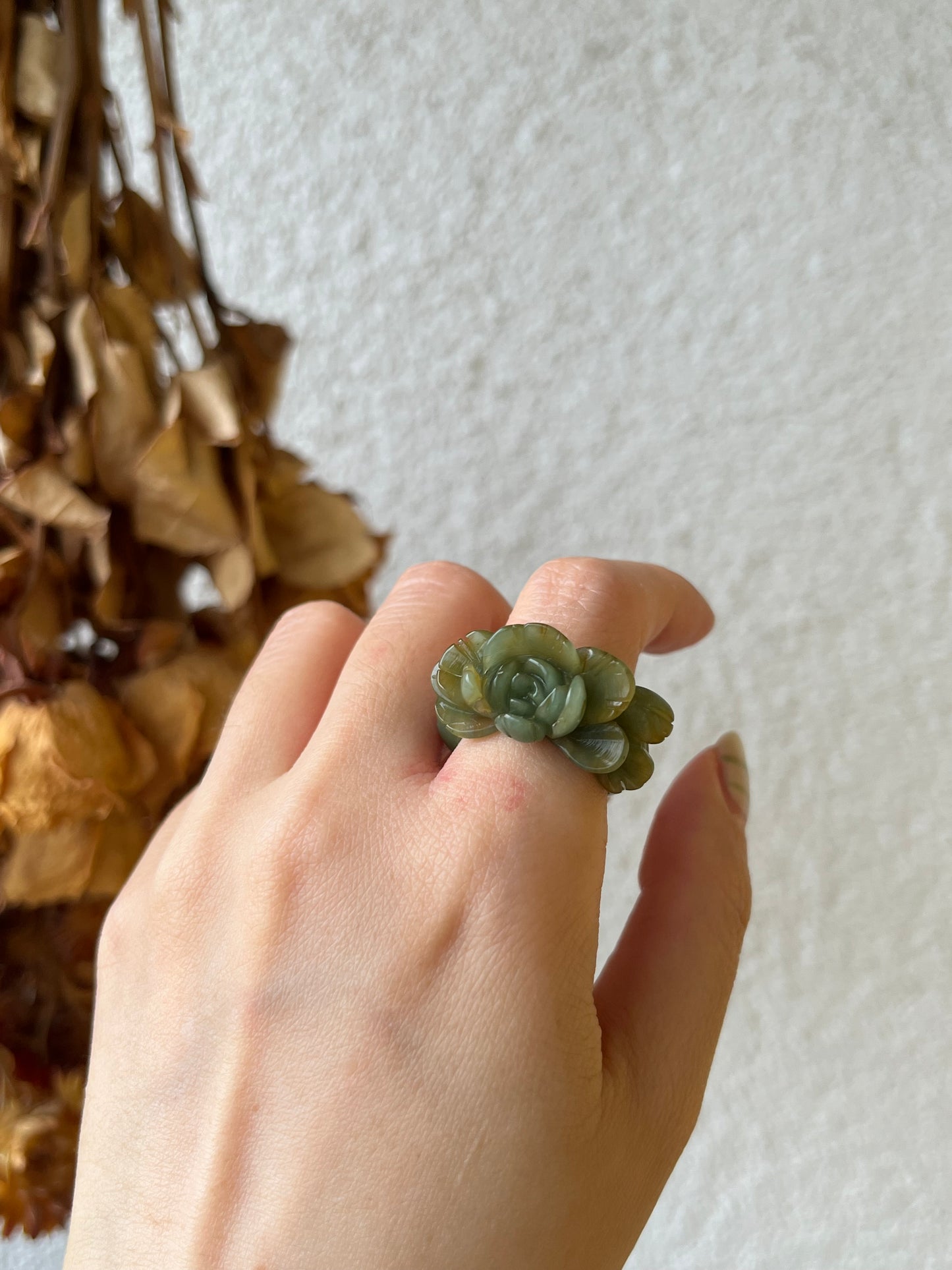 Hand Carved Xiu Jade Rings