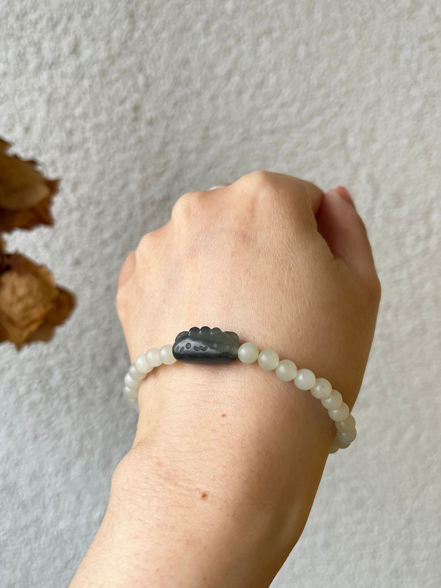 Handmade Hetian Jade Cat Bracelet