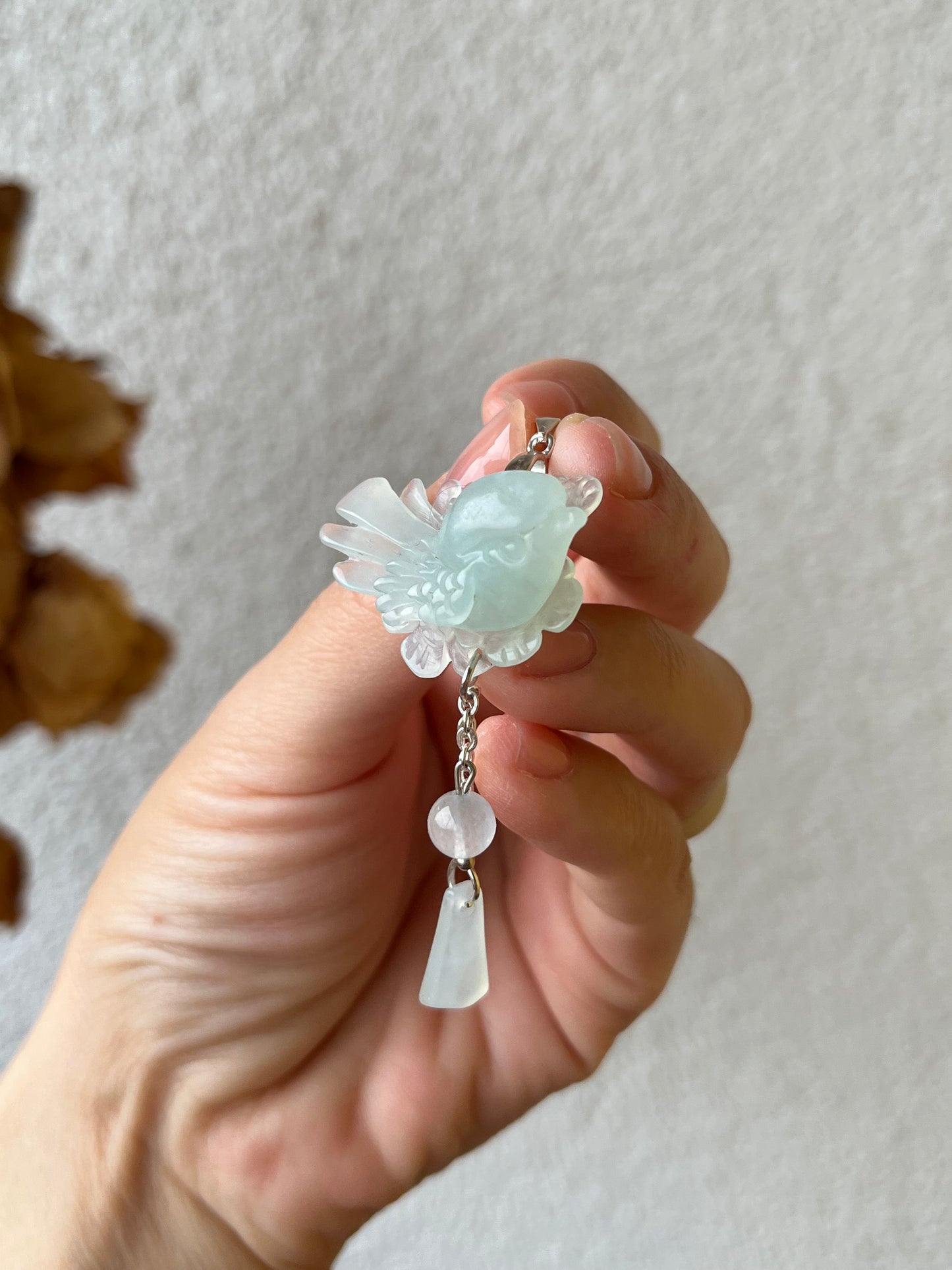 Hand Carved Blue Xiu Jade Pendants | 手雕岫玉天青冻小吊坠